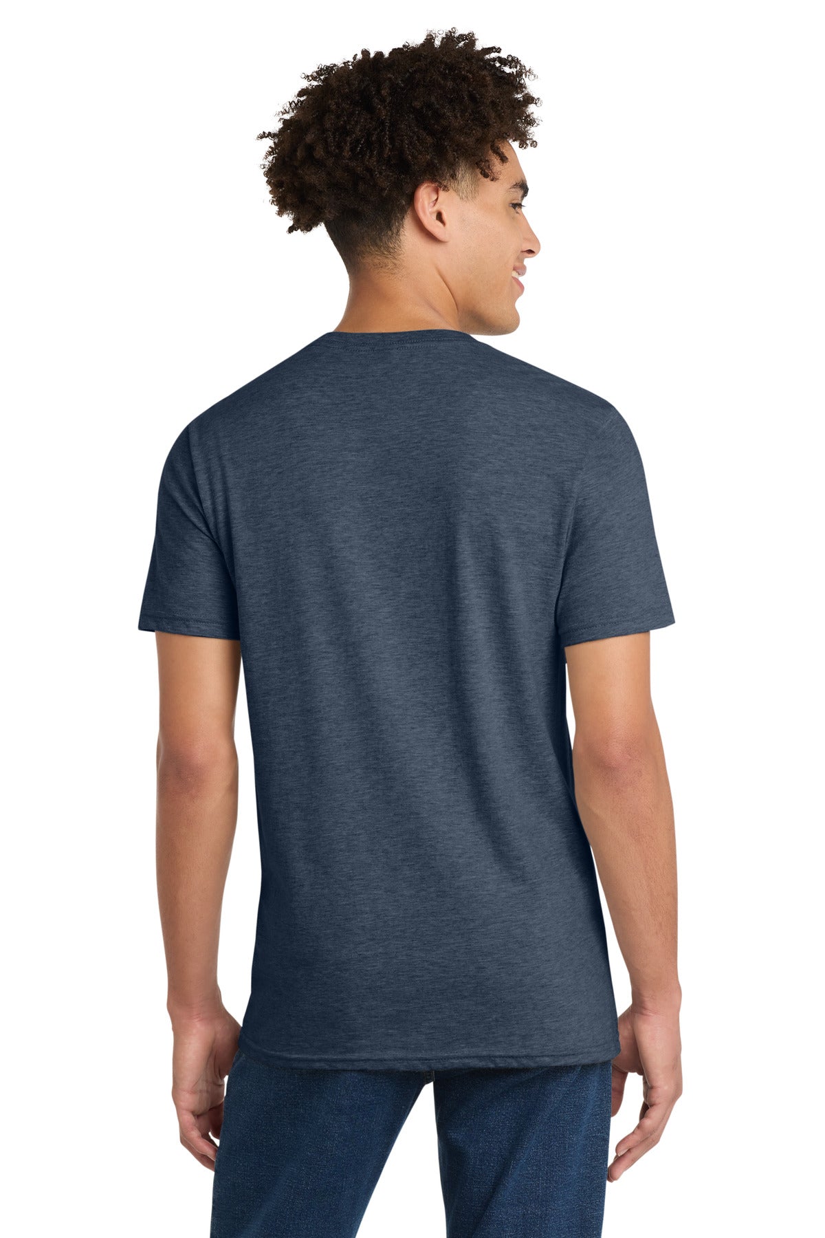 District Very Important Tee V-Neck. DT6500 - Heathered Navy - back
