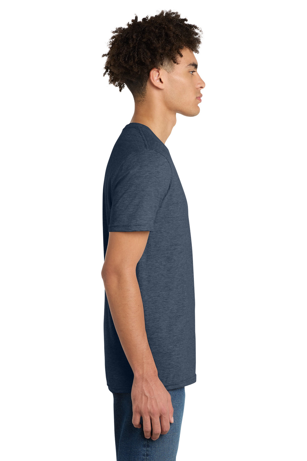 District Very Important Tee V-Neck. DT6500 - Heathered Navy - side