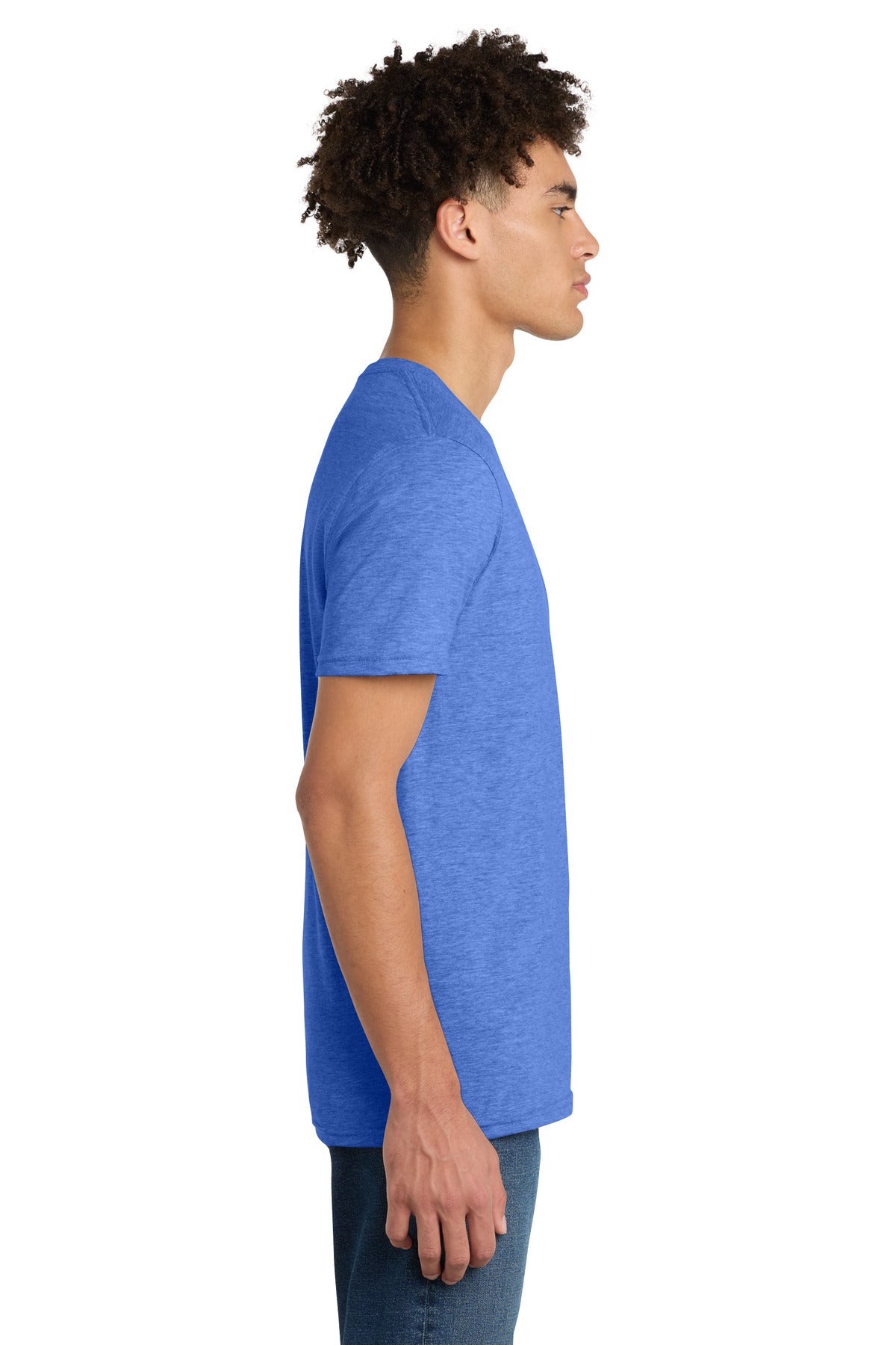 District Very Important Tee V-Neck. DT6500 - Heathered Royal - side