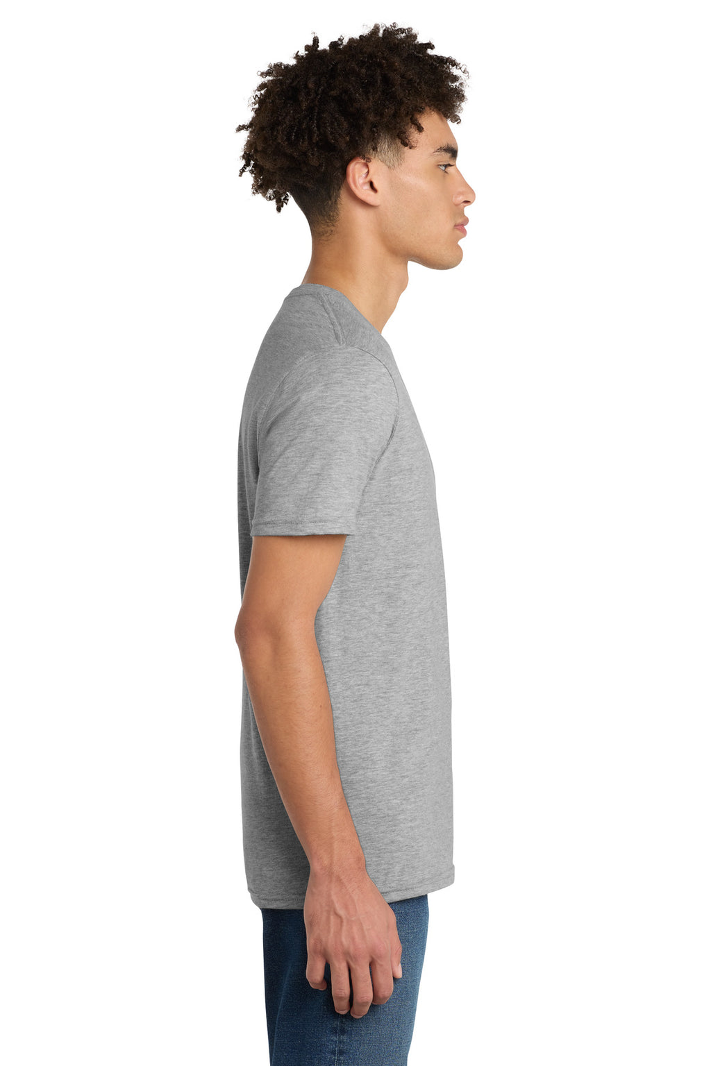 District Very Important Tee V-Neck. DT6500 - Light Heather Grey - side