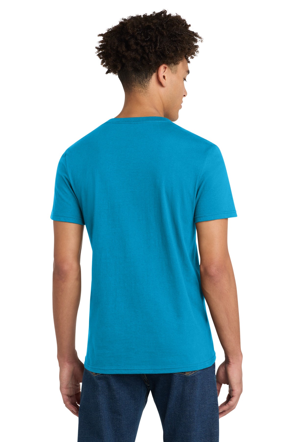 District Very Important Tee V-Neck. DT6500 - Light Turquoise - back