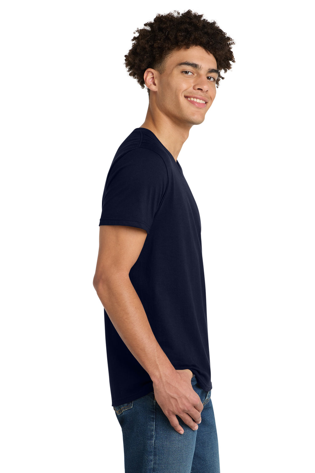 District Very Important Tee V-Neck. DT6500 - New Navy - side