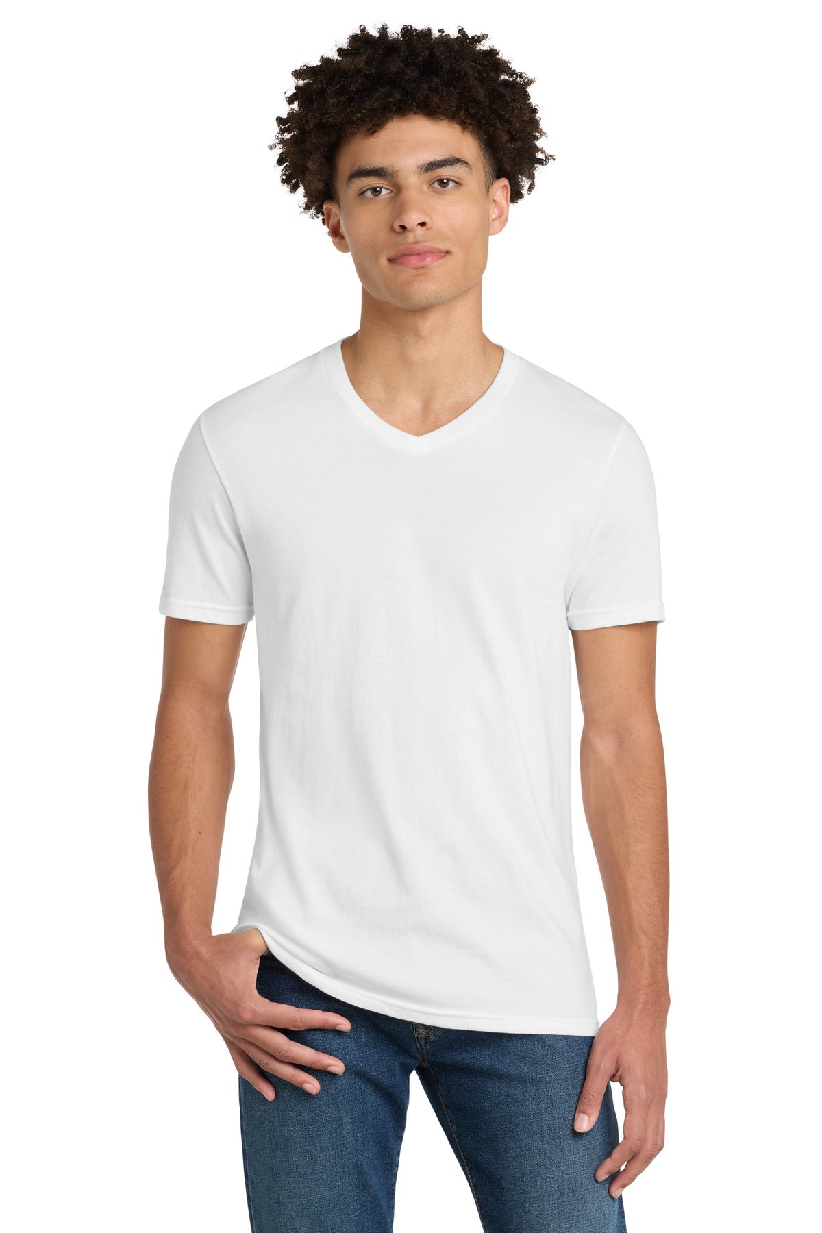 District Very Important Tee V-Neck. DT6500 - White - front