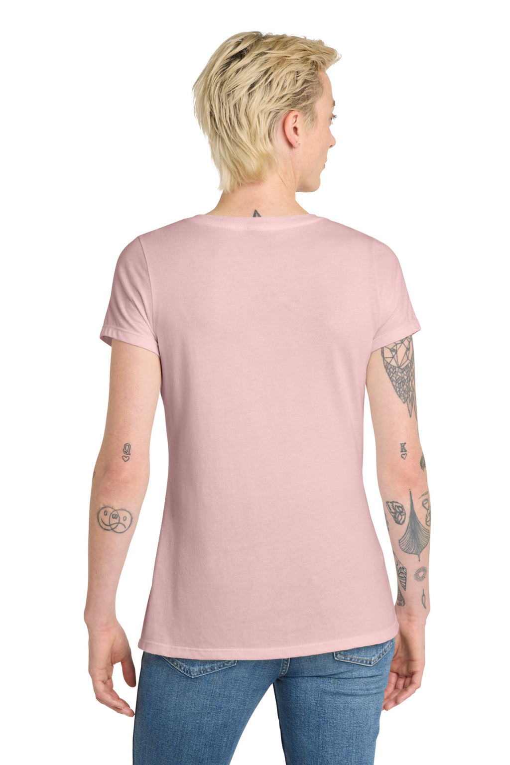 District Women's Very Important Tee V-Neck. DT6503 - Dusty Lavender - back