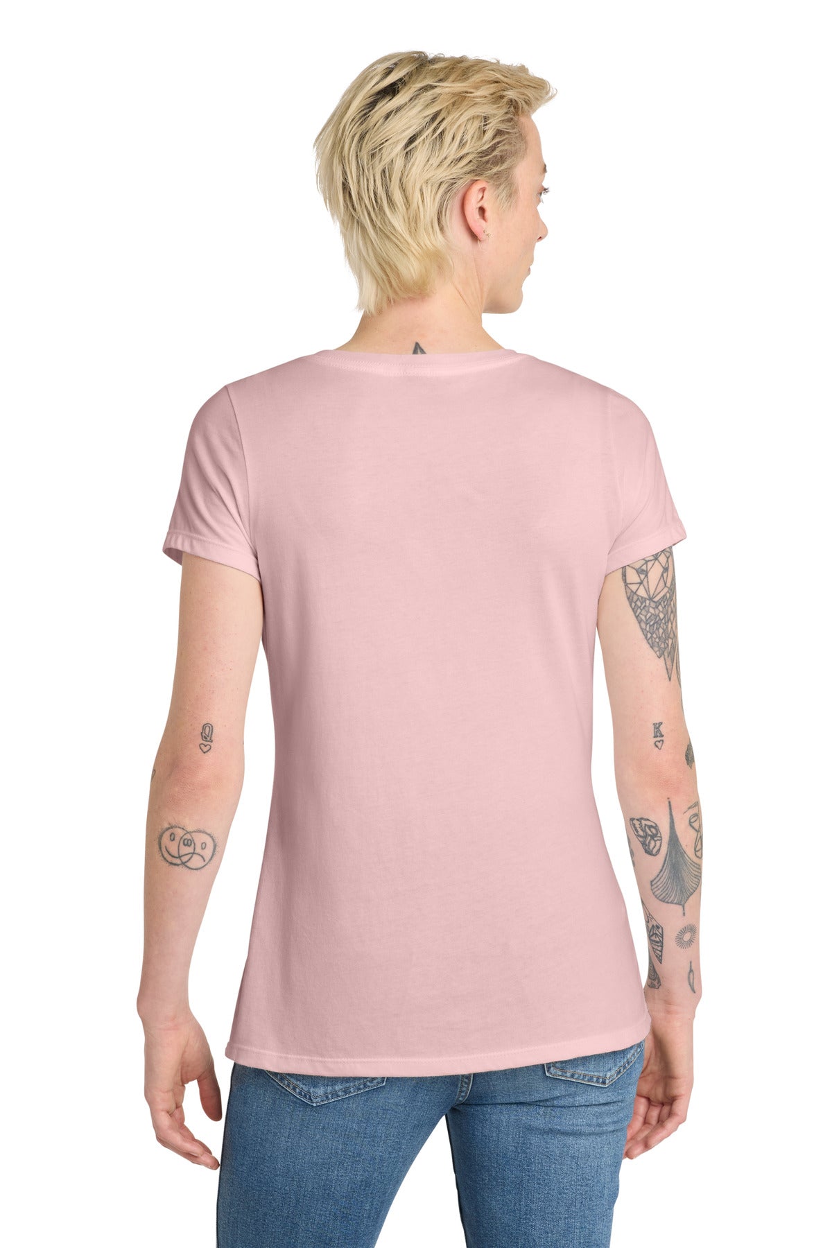 District Women's Very Important Tee V-Neck. DT6503 - Dusty Lavender - back