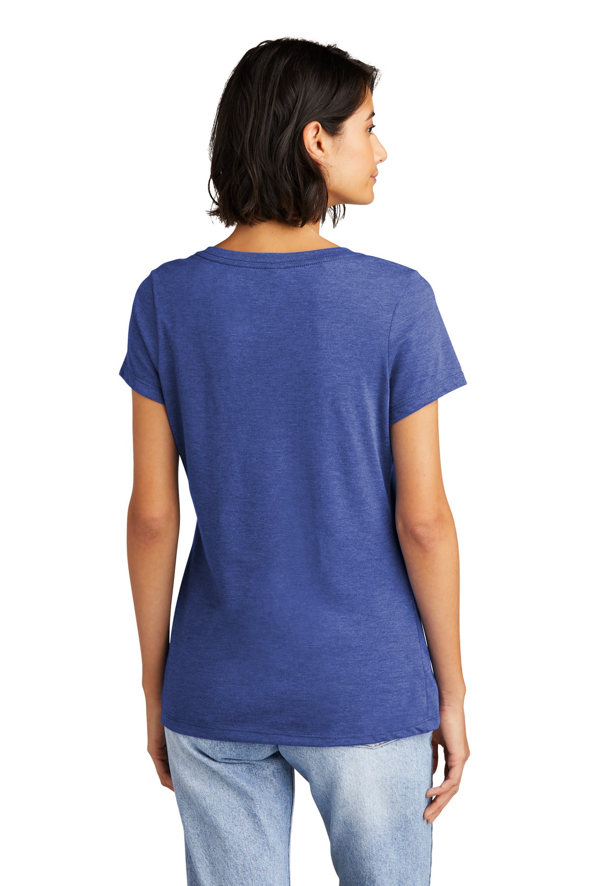 District Women's Very Important Tee V-Neck. DT6503 - Royal Frost - back