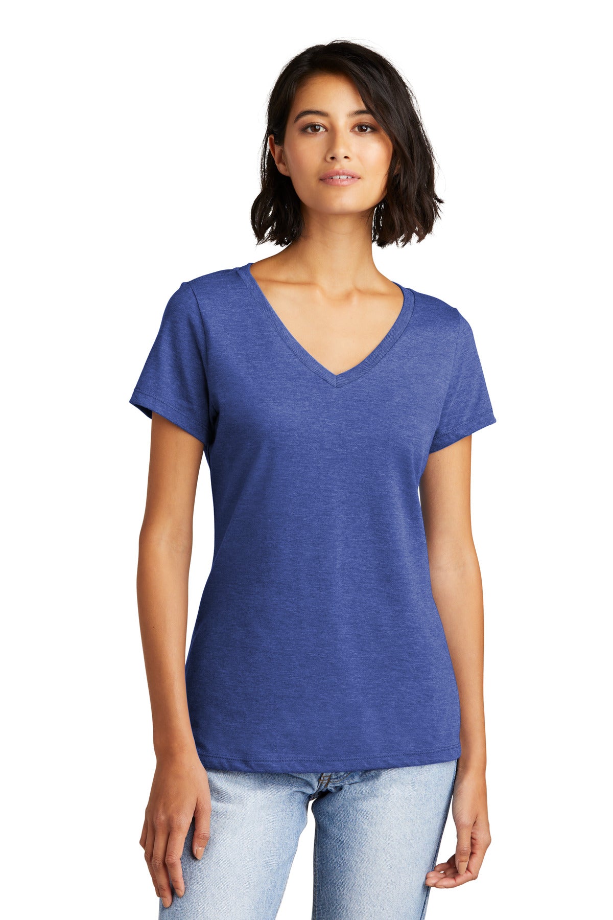 District Women's Very Important Tee V-Neck. DT6503 - Royal Frost - front