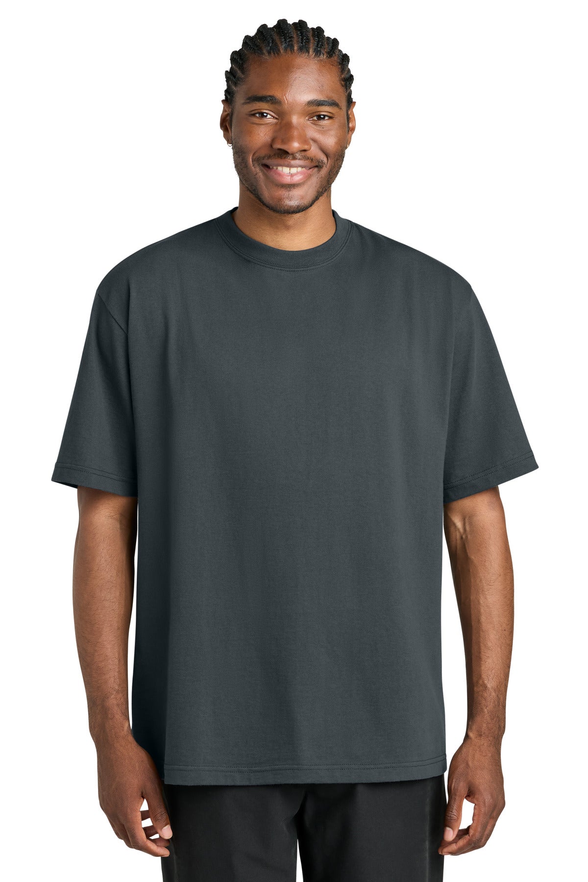 District 7-Oz. Gritty Tee DT7075 - Graphite - front