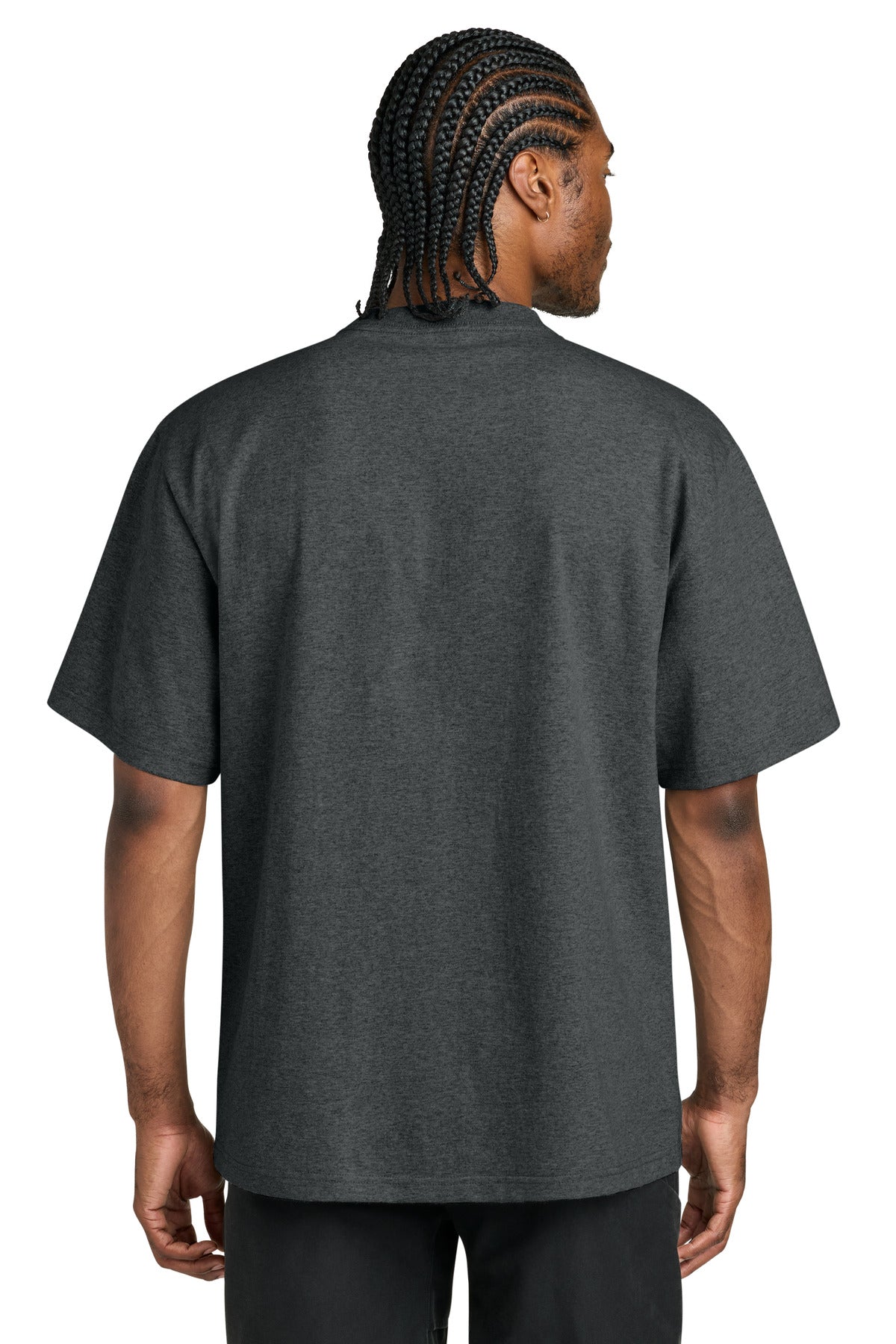 District 7-Oz. Gritty Tee DT7075 - Heathered Charcoal - back