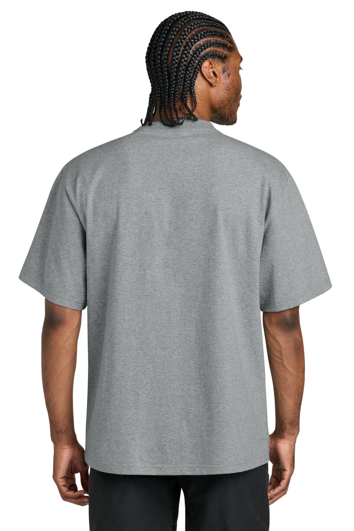 District 7-Oz. Gritty Tee DT7075 - Light Heather Grey - back