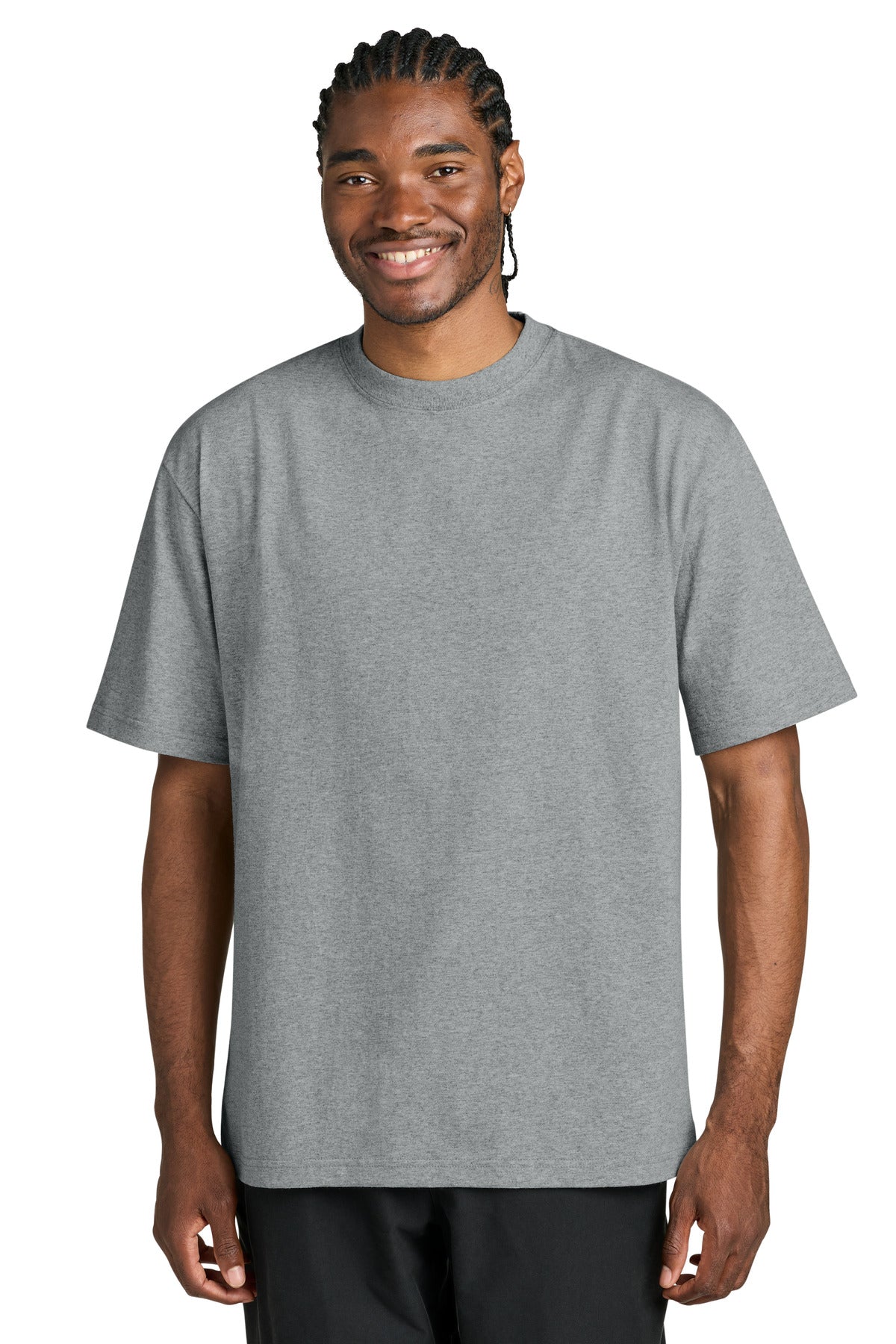 District 7-Oz. Gritty Tee DT7075 - Light Heather Grey - front