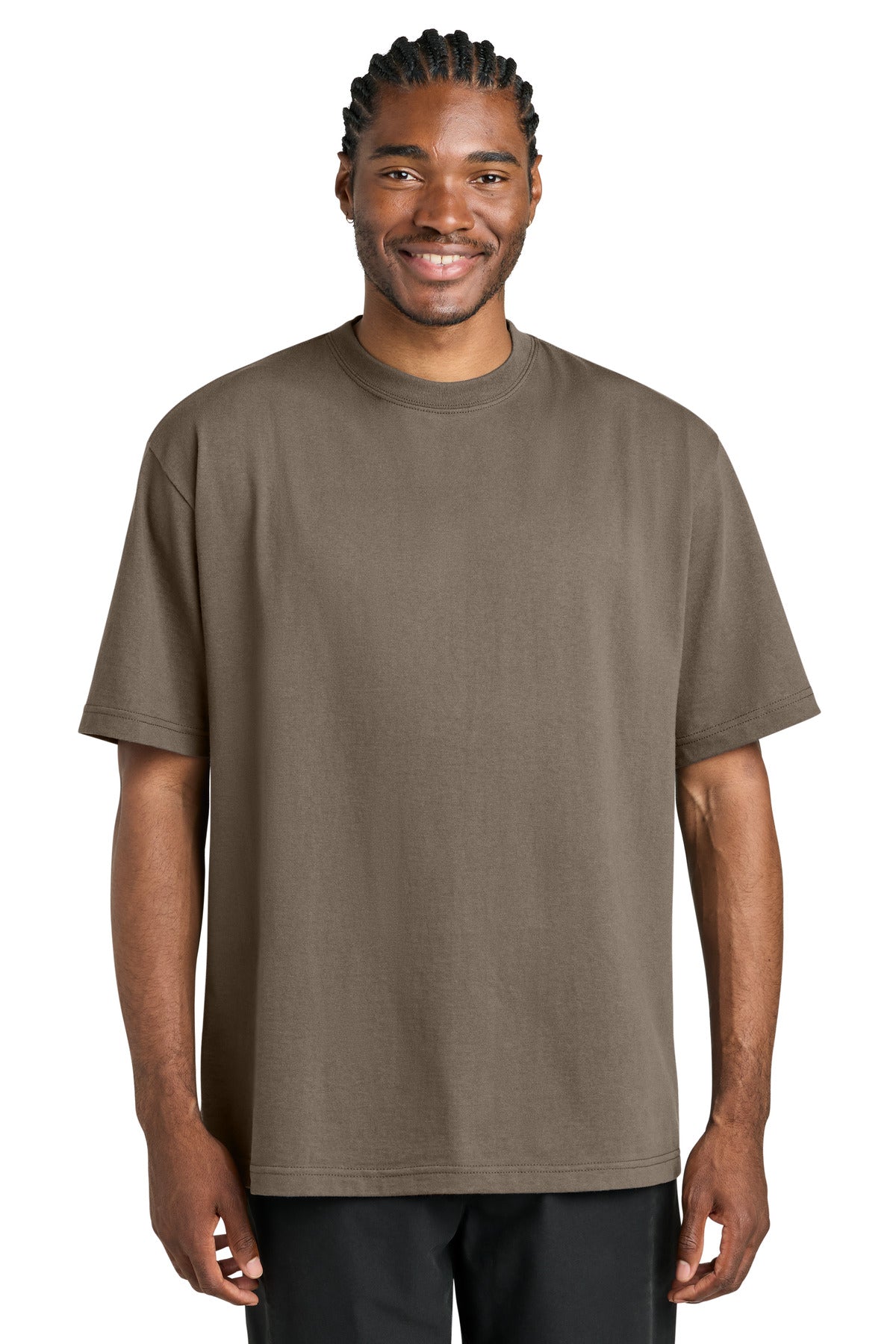 District 7-Oz. Gritty Tee DT7075 - Warm Taupe - front