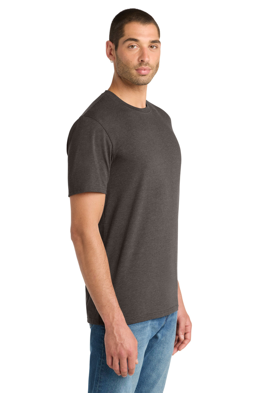 District Flex Tee DT7500 - Heathered Charcoal - side