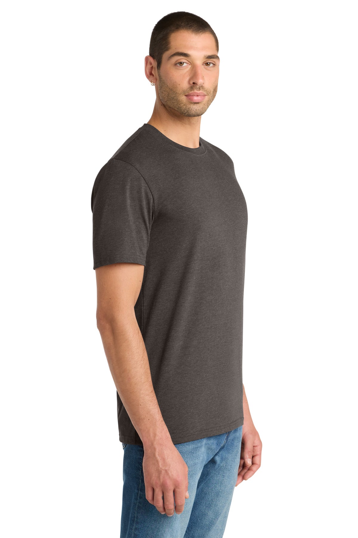 District Flex Tee DT7500 - Heathered Charcoal - side