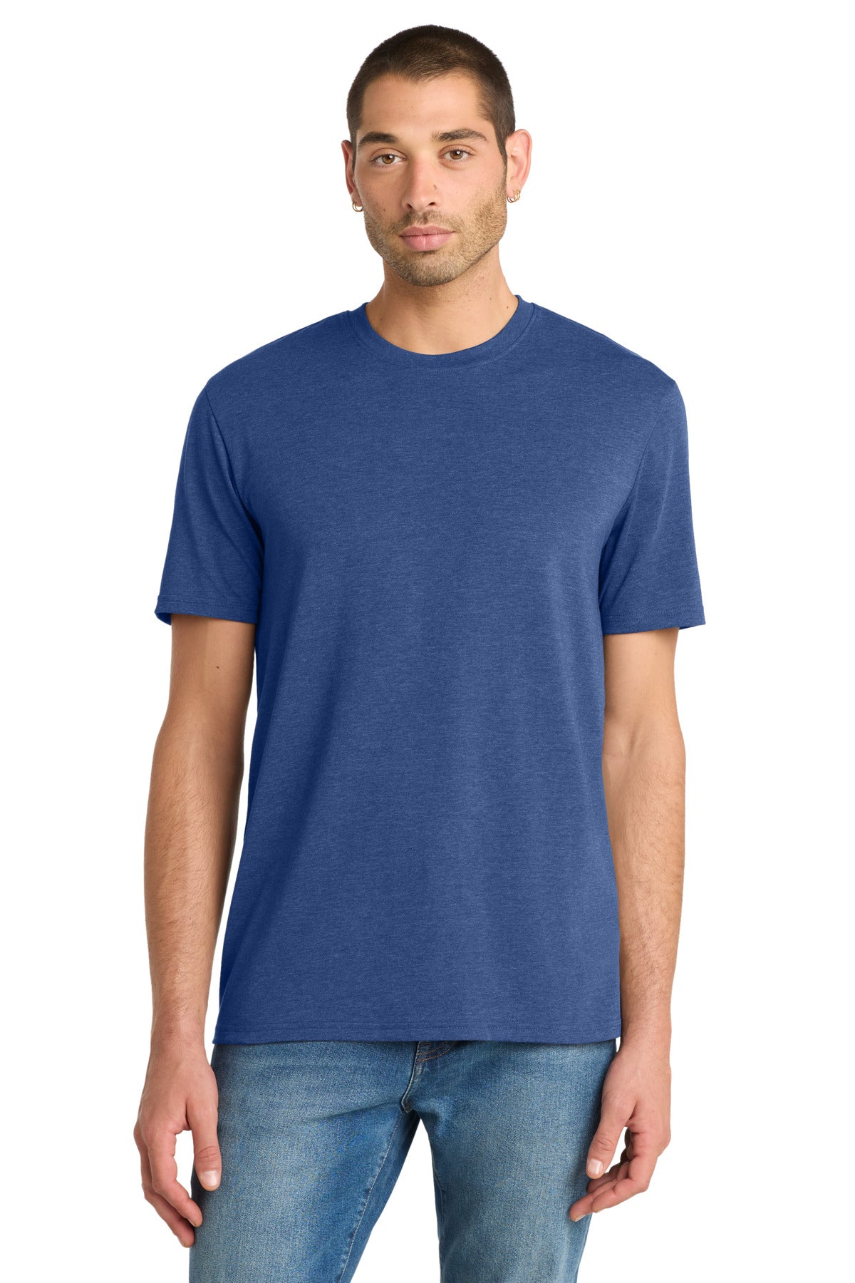 District Flex Tee DT7500 - Heathered Deep Royal - front