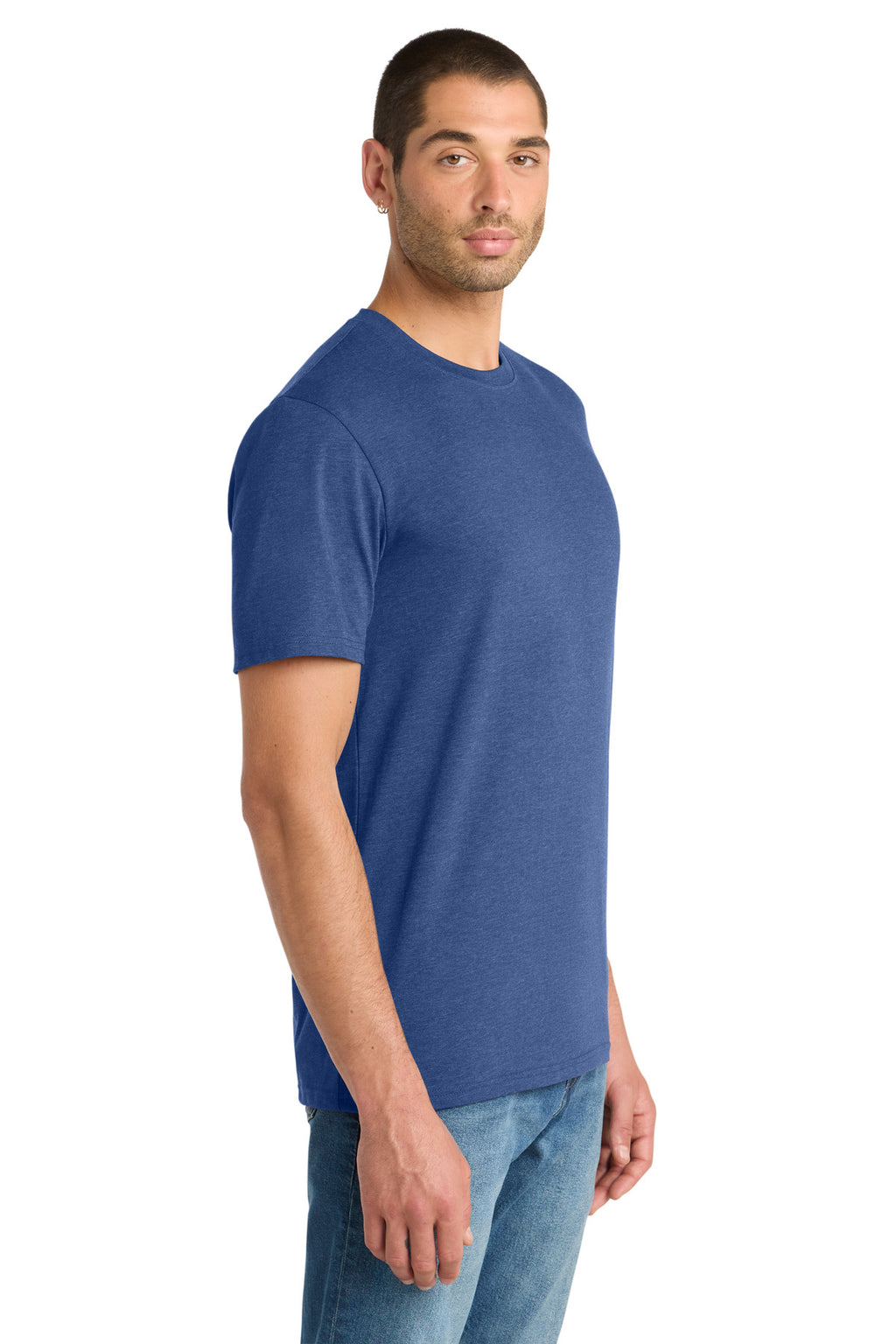 District Flex Tee DT7500 - Heathered Deep Royal - side