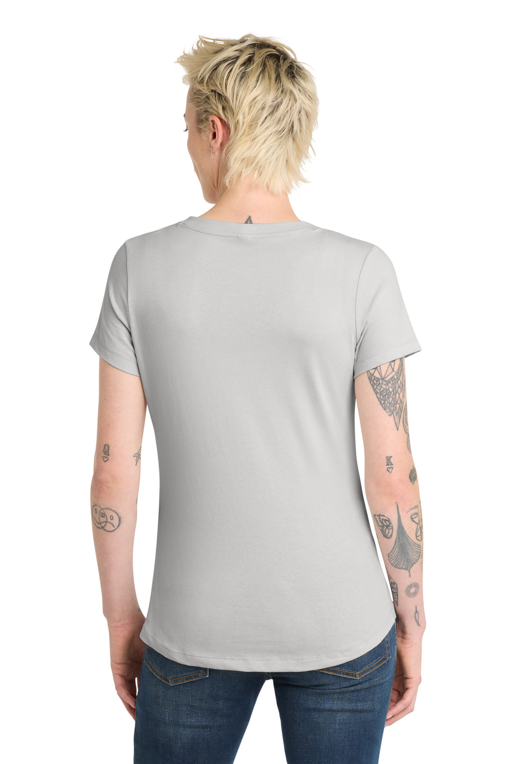 District Women's Flex Scoop Neck Tee DT7501 - Silver Mist - back