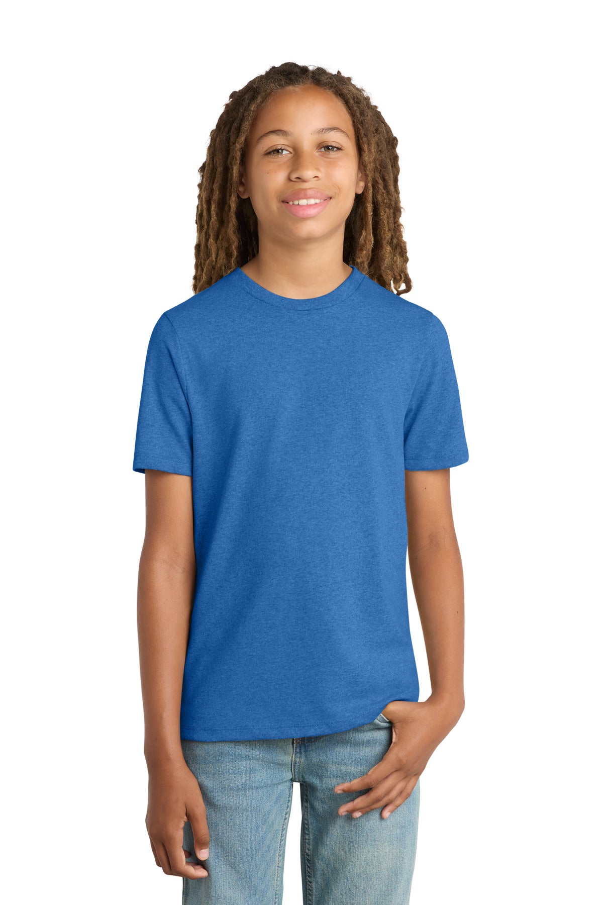 District Youth Re-Tee DT8000Y - Blue Heather - front
