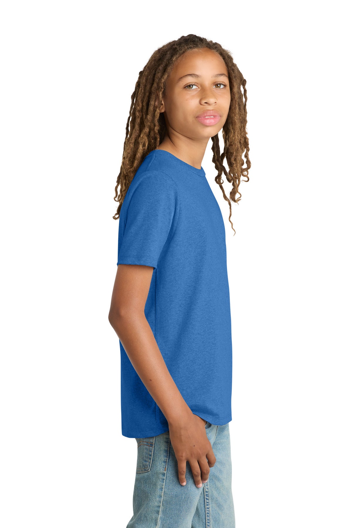 District Youth Re-Tee DT8000Y - Blue Heather - side
