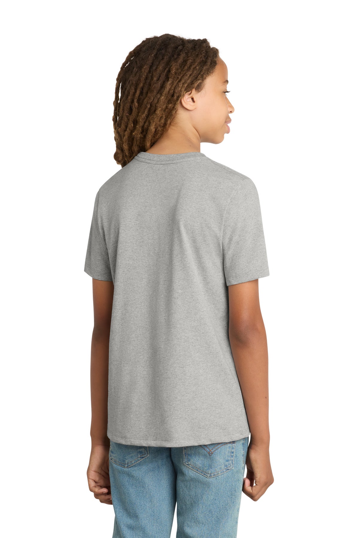 District Youth Re-Tee DT8000Y - Light Heather Grey - back
