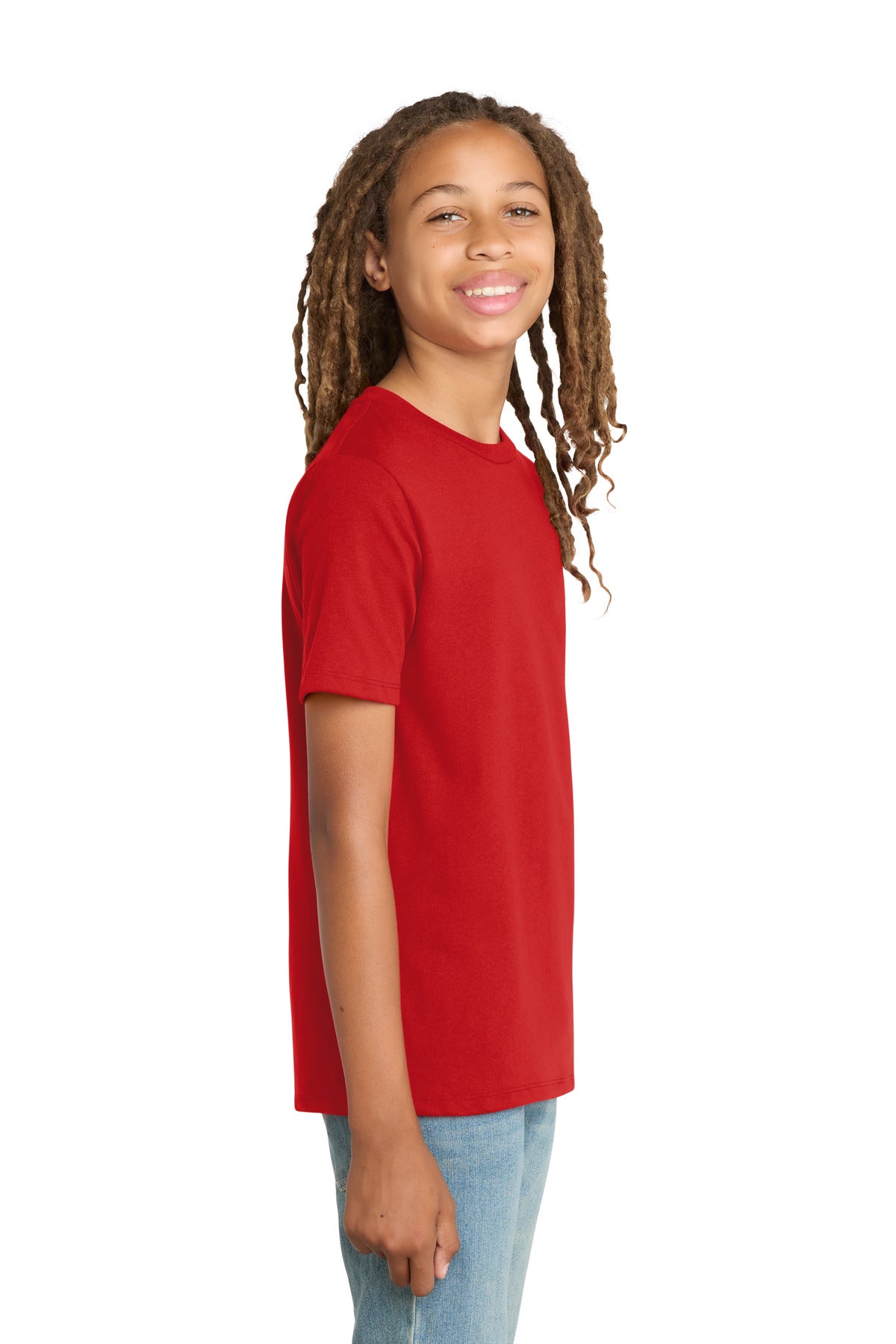 District Youth Re-Tee DT8000Y - Ruby Red - side