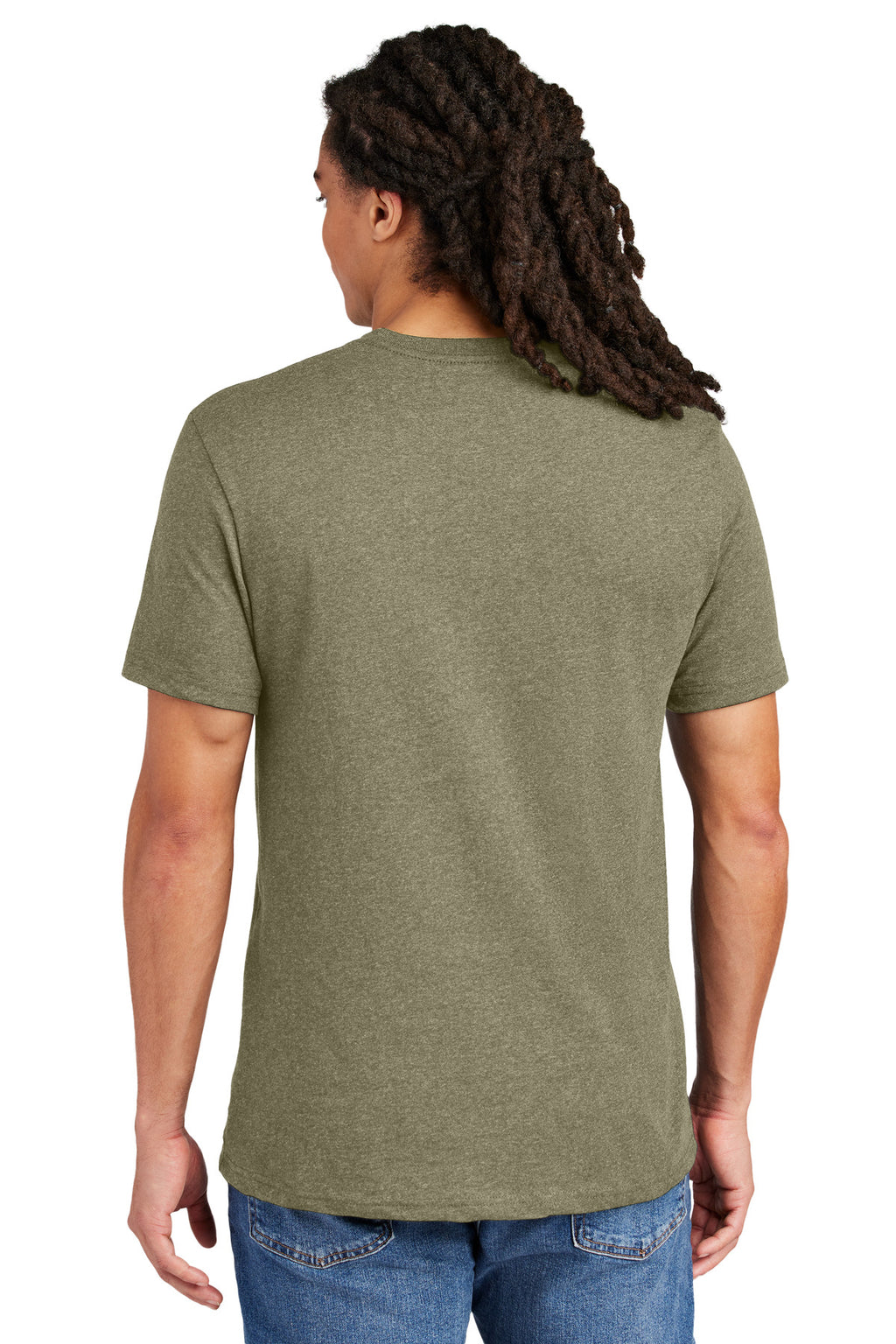 District Re-Tee DT8000 - Light Olive Heather - back