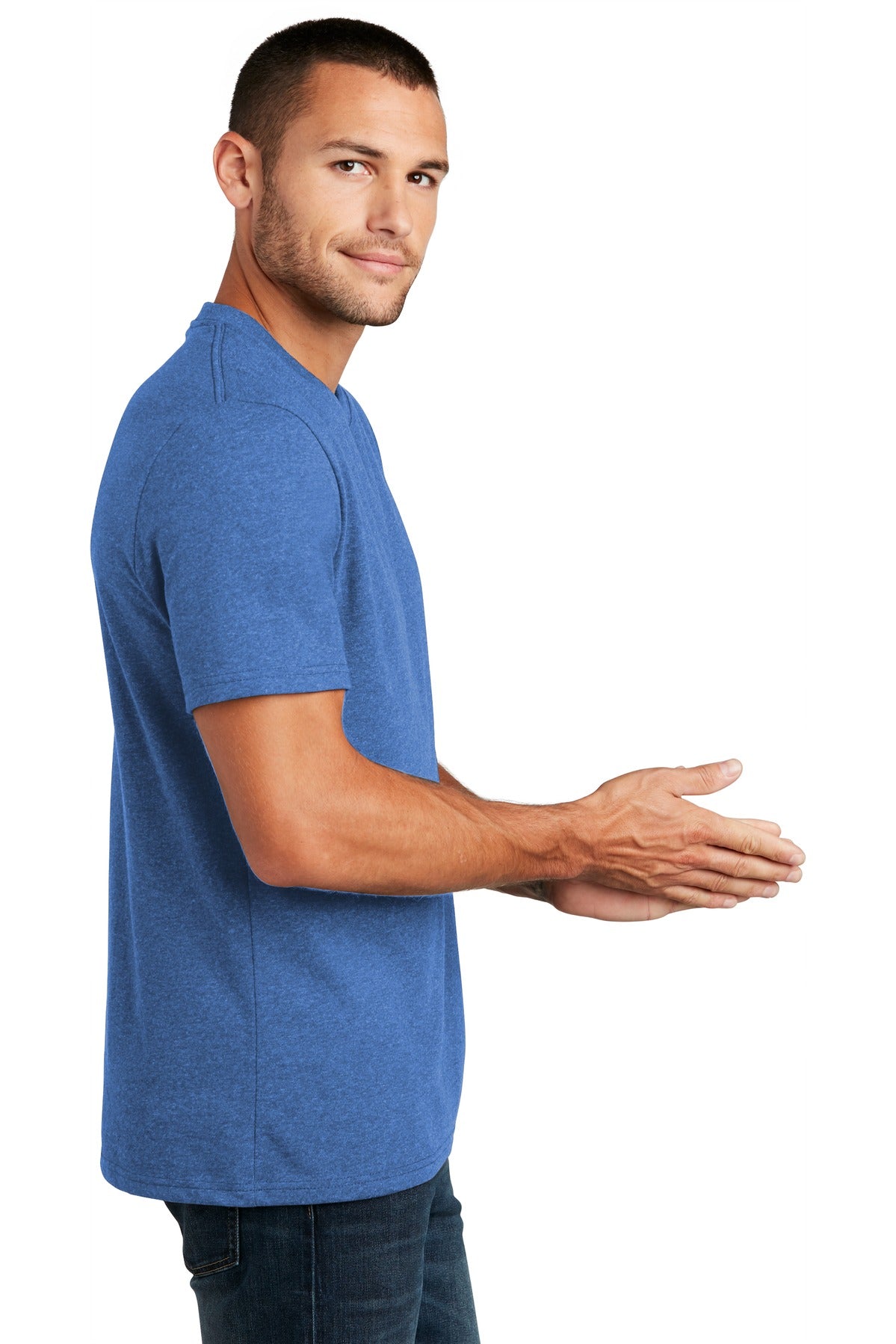 District Re-Tee DT8000 - Blue Heather - side