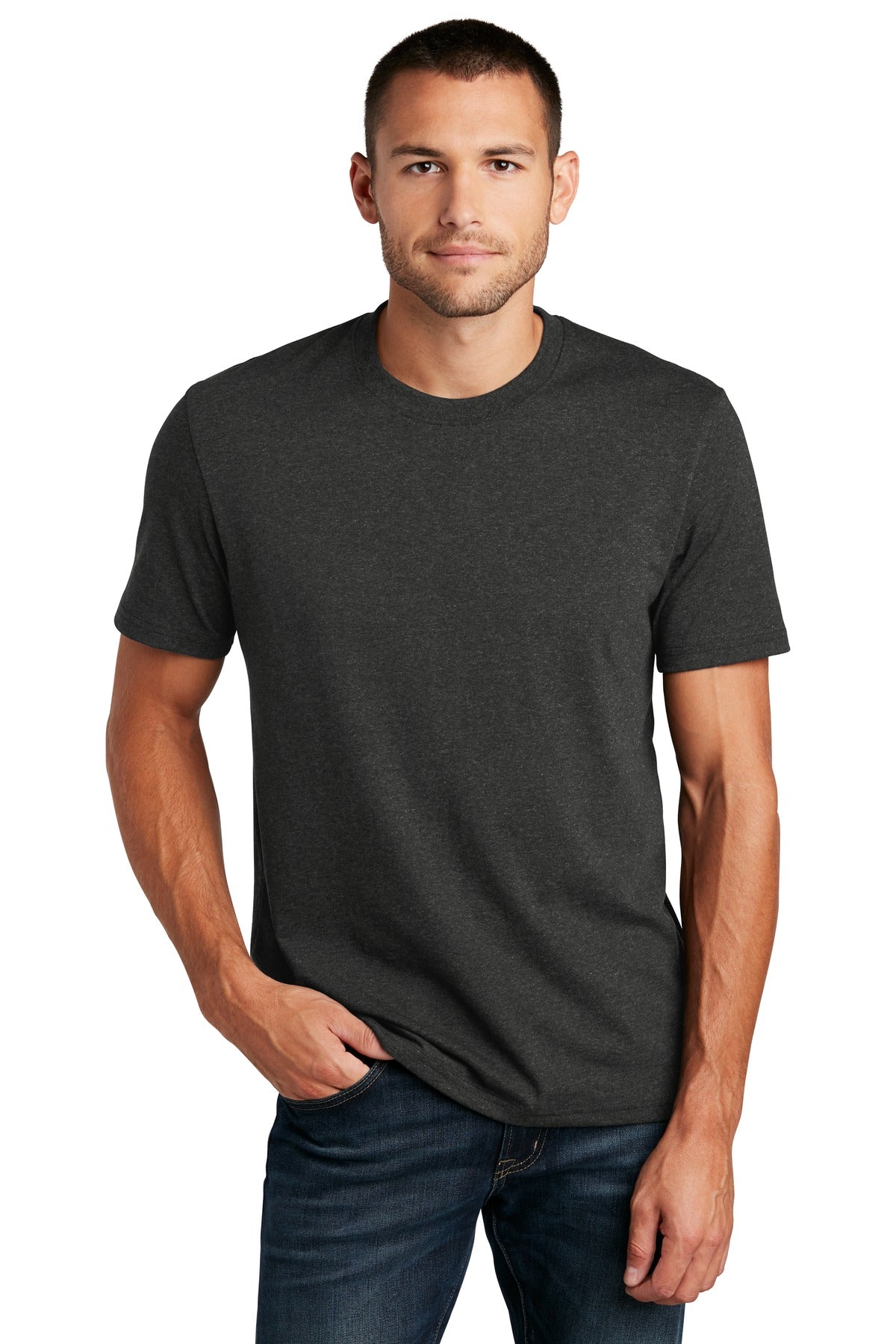 District Re-Tee DT8000 - Charcoal Heather - front