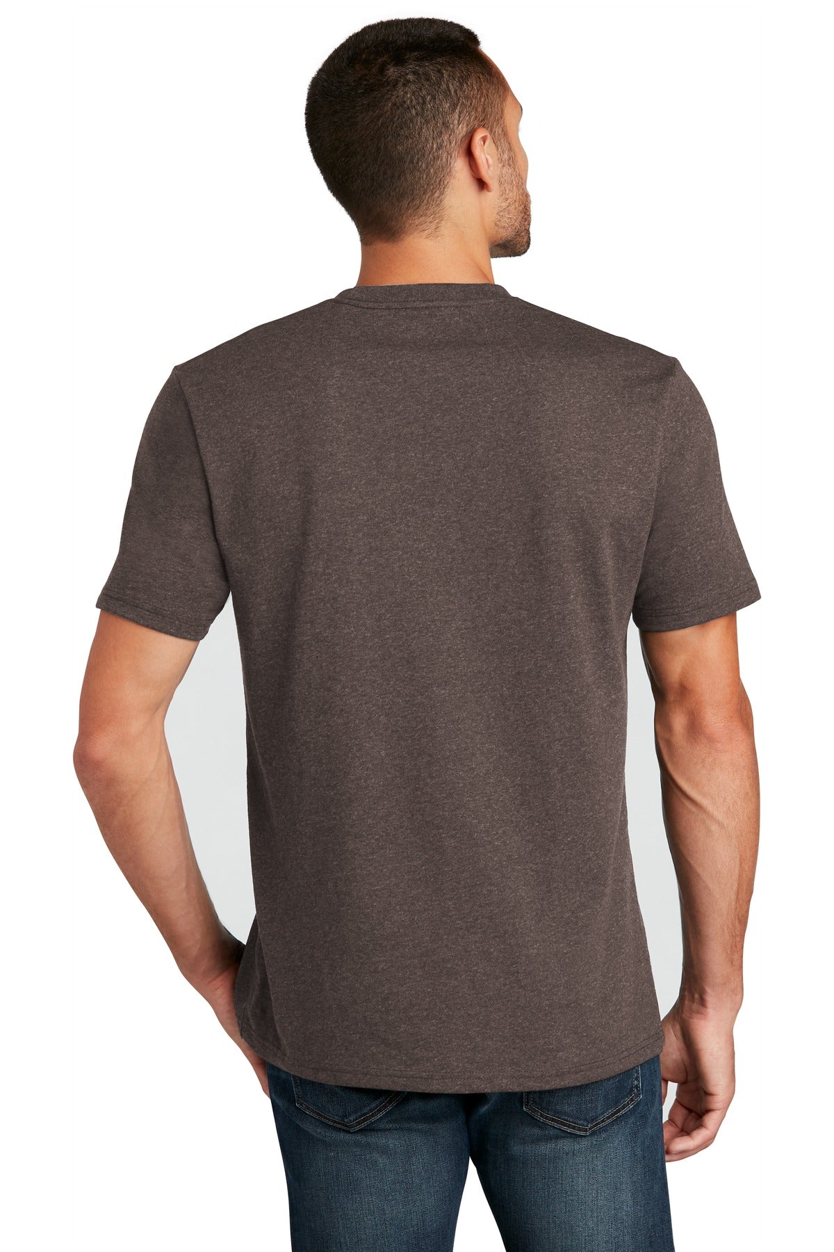 District Re-Tee DT8000 - Deep Brown Heather - back