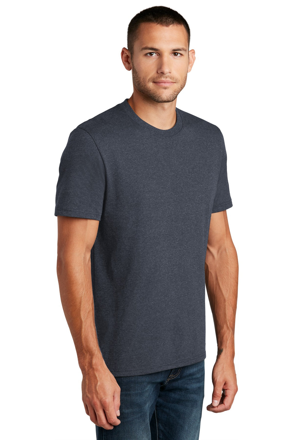 District Re-Tee DT8000 - Heathered Navy - three_q