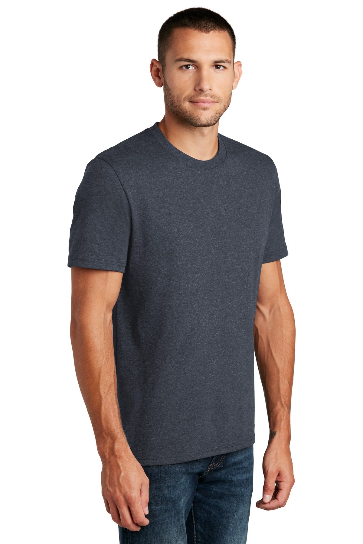 District Re-Tee DT8000 - Heathered Navy - three_q