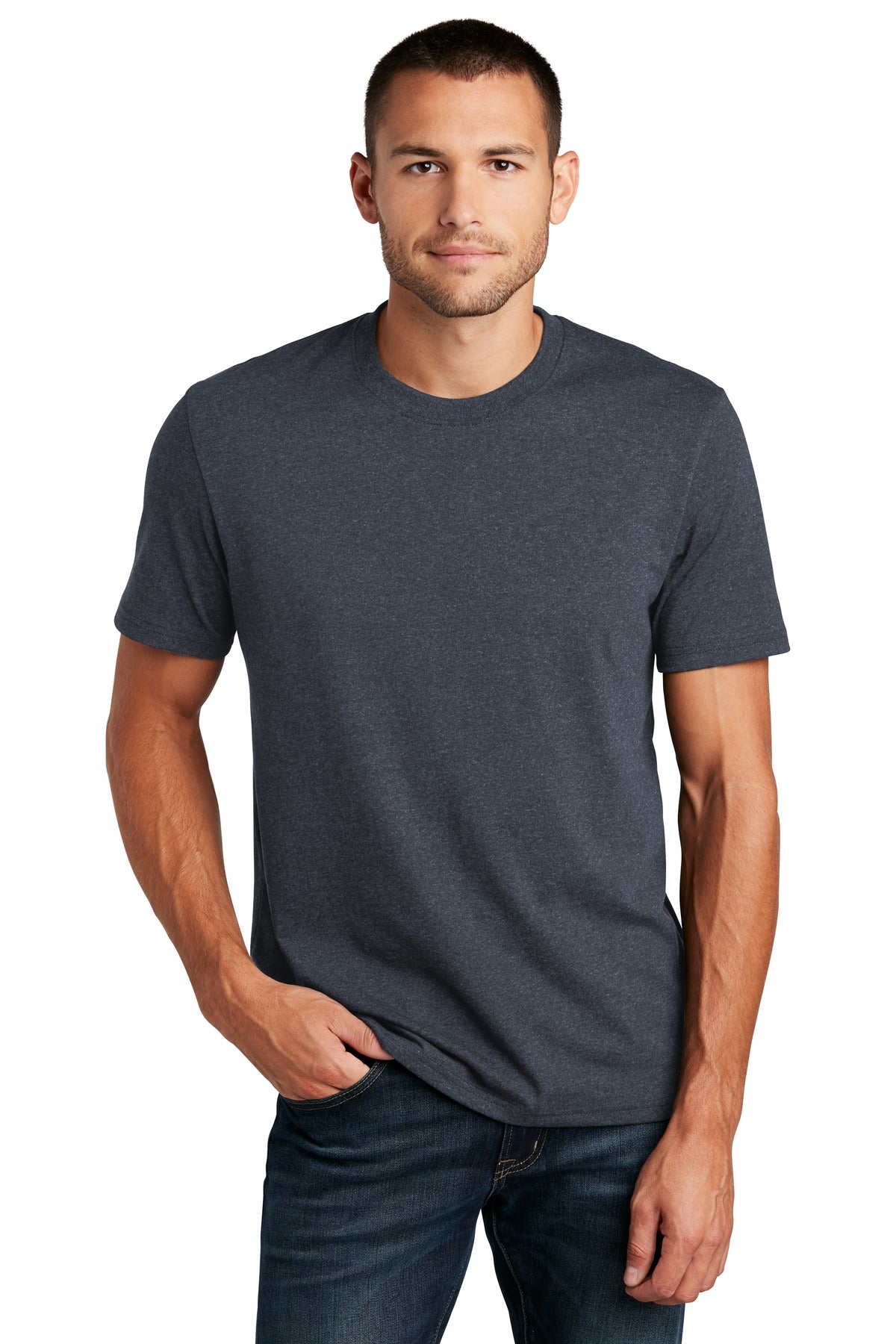 District Re-Tee DT8000 - Heathered Navy - front