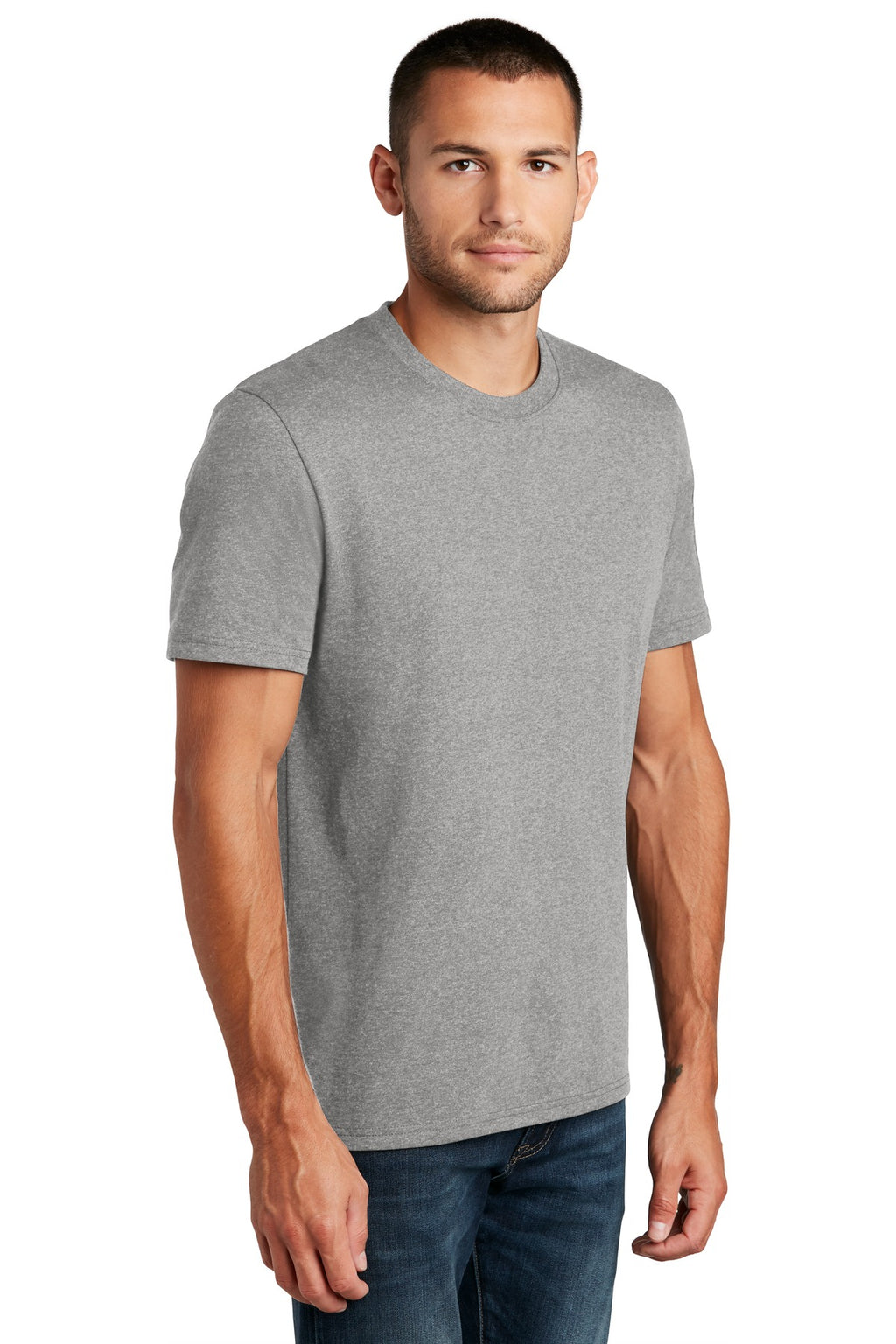 District Re-Tee DT8000 - Light Heather Grey - three_q