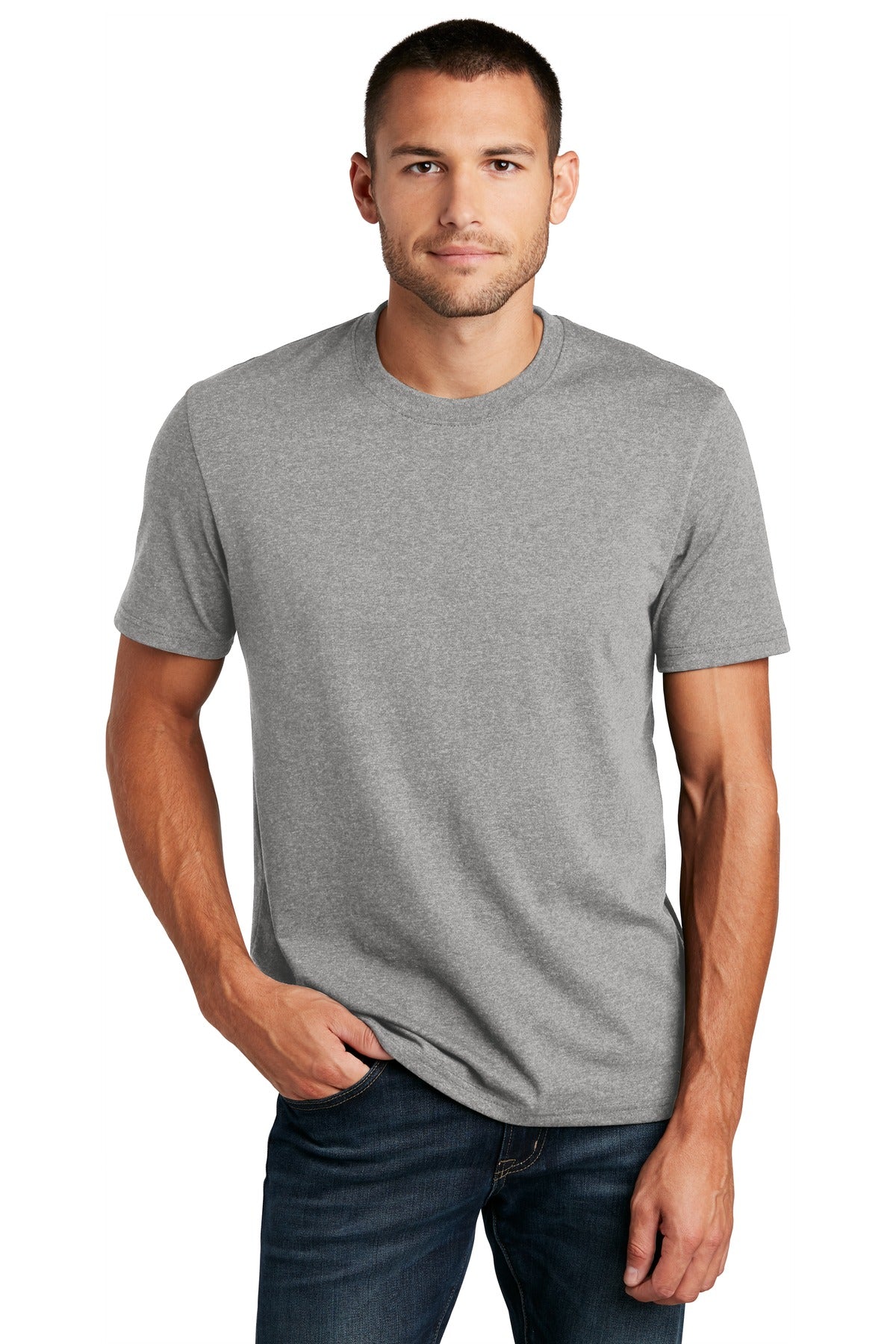 District Re-Tee DT8000 - Light Heather Grey - front