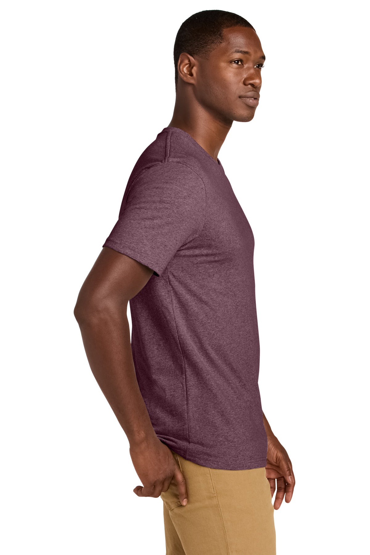 District Re-Tee DT8000 - Maroon Heather - side