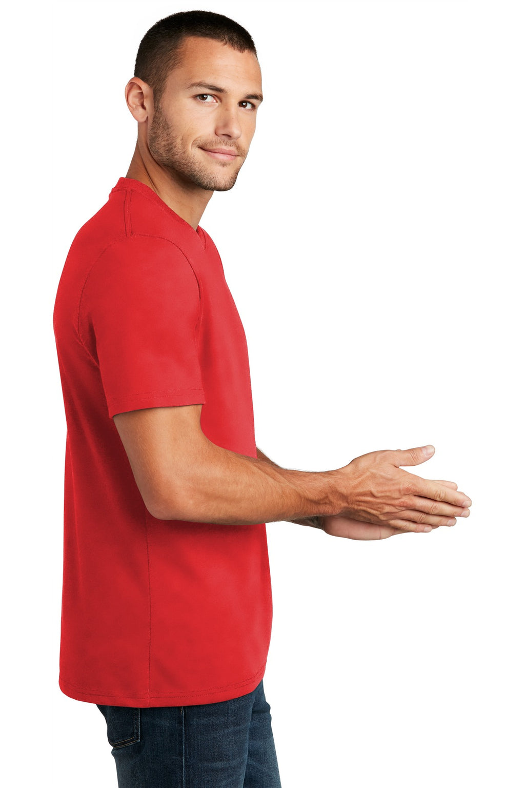 District Re-Tee DT8000 - Ruby Red - side
