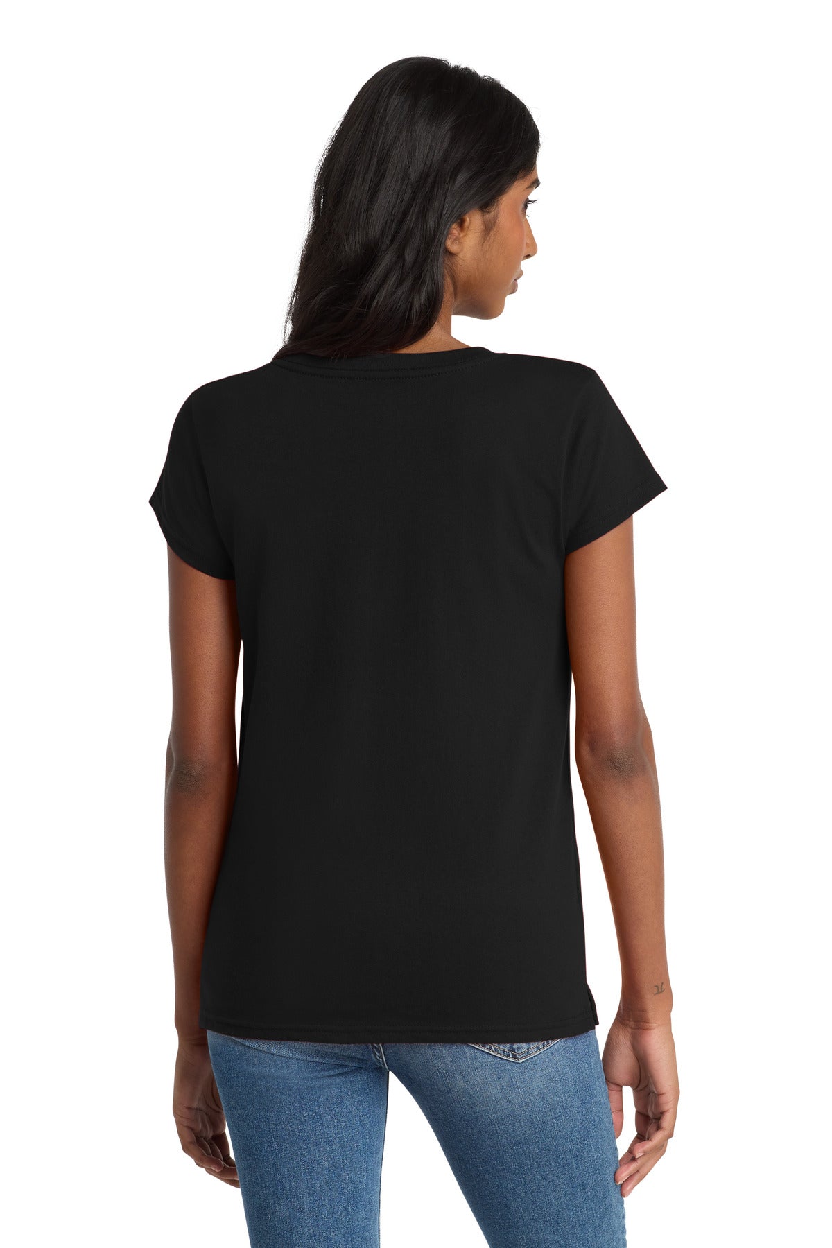 District Women's Re-Tee V-Neck DT8001 - Black - back