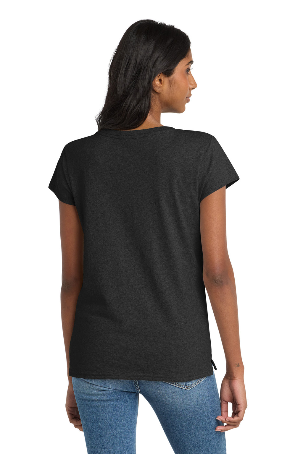 District Women's Re-Tee V-Neck DT8001 - Charcoal Heather - back