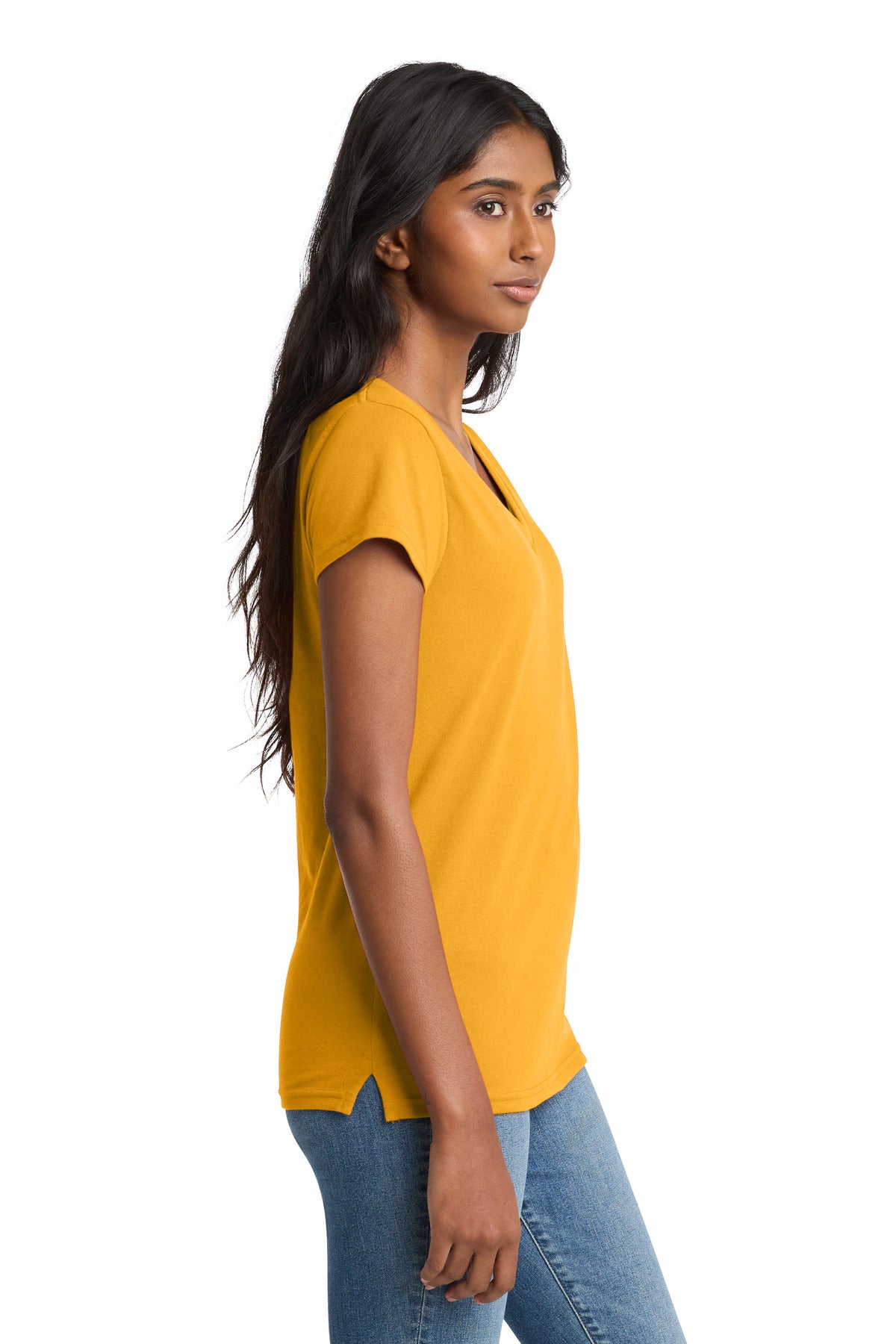District Women's Re-Tee V-Neck DT8001 - Maize Yellow - side