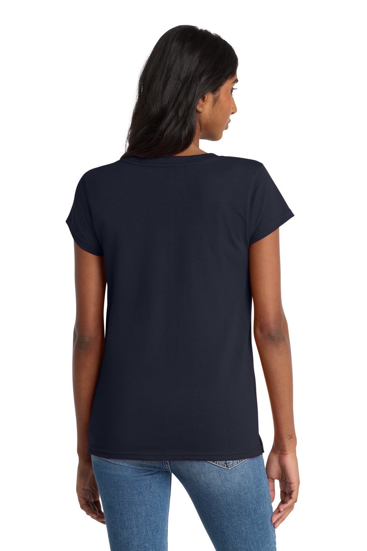 District Women's Re-Tee V-Neck DT8001 - True Navy - back
