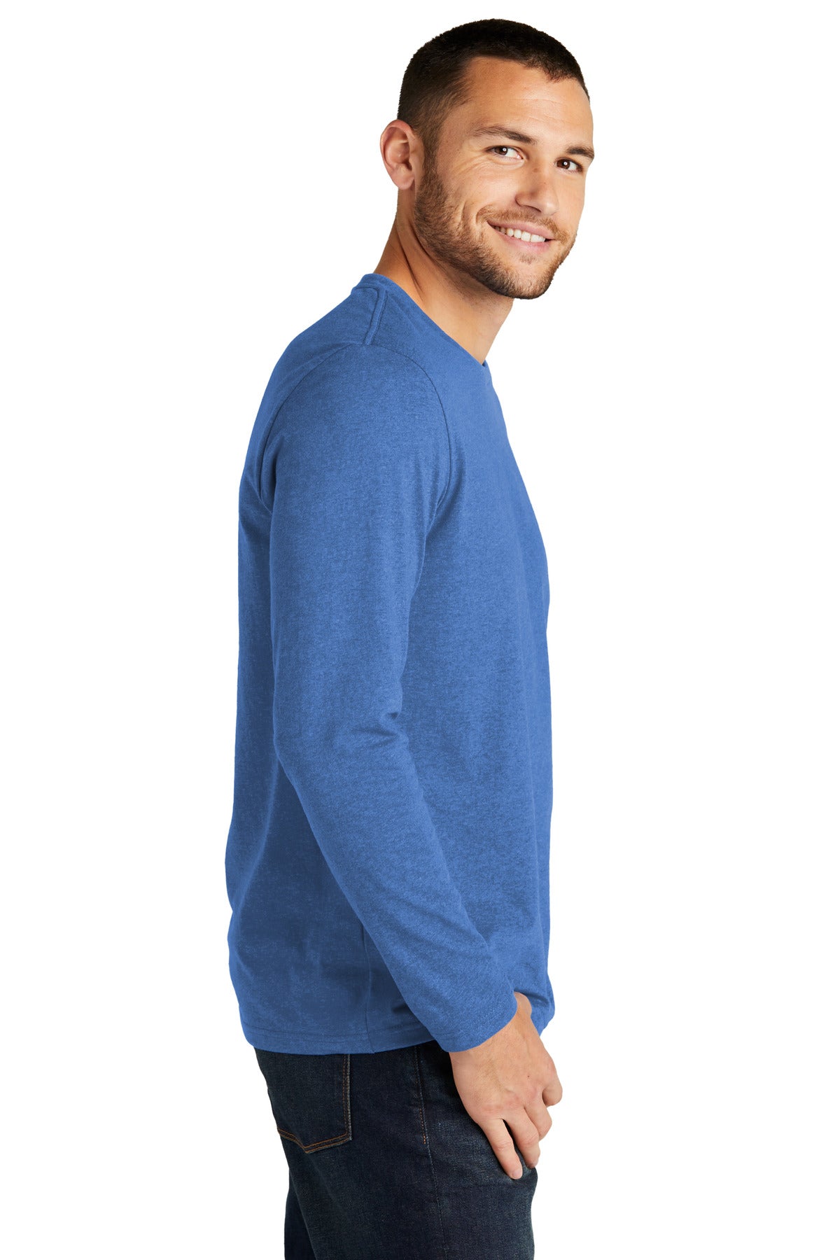 District Re-Tee Long Sleeve DT8003 - Blue Heather - side