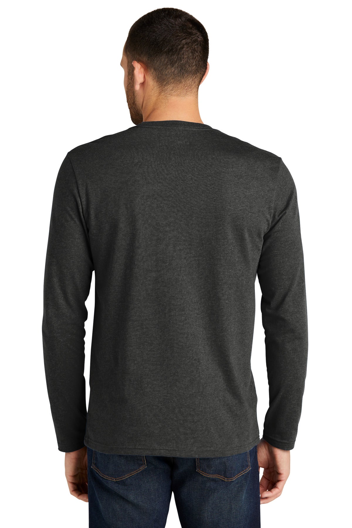 District Re-Tee Long Sleeve DT8003 - Charcoal Heather - back