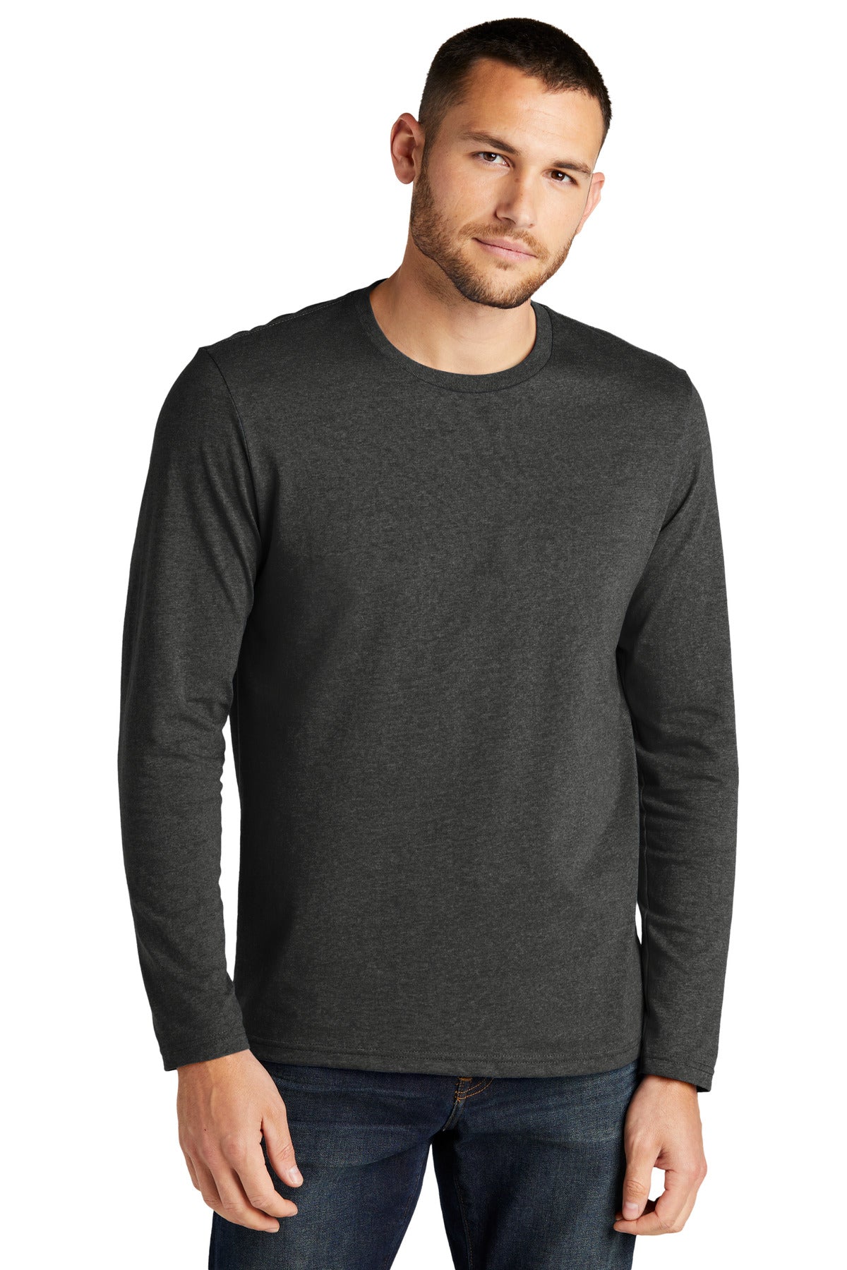 District Re-Tee Long Sleeve DT8003 - Charcoal Heather - front