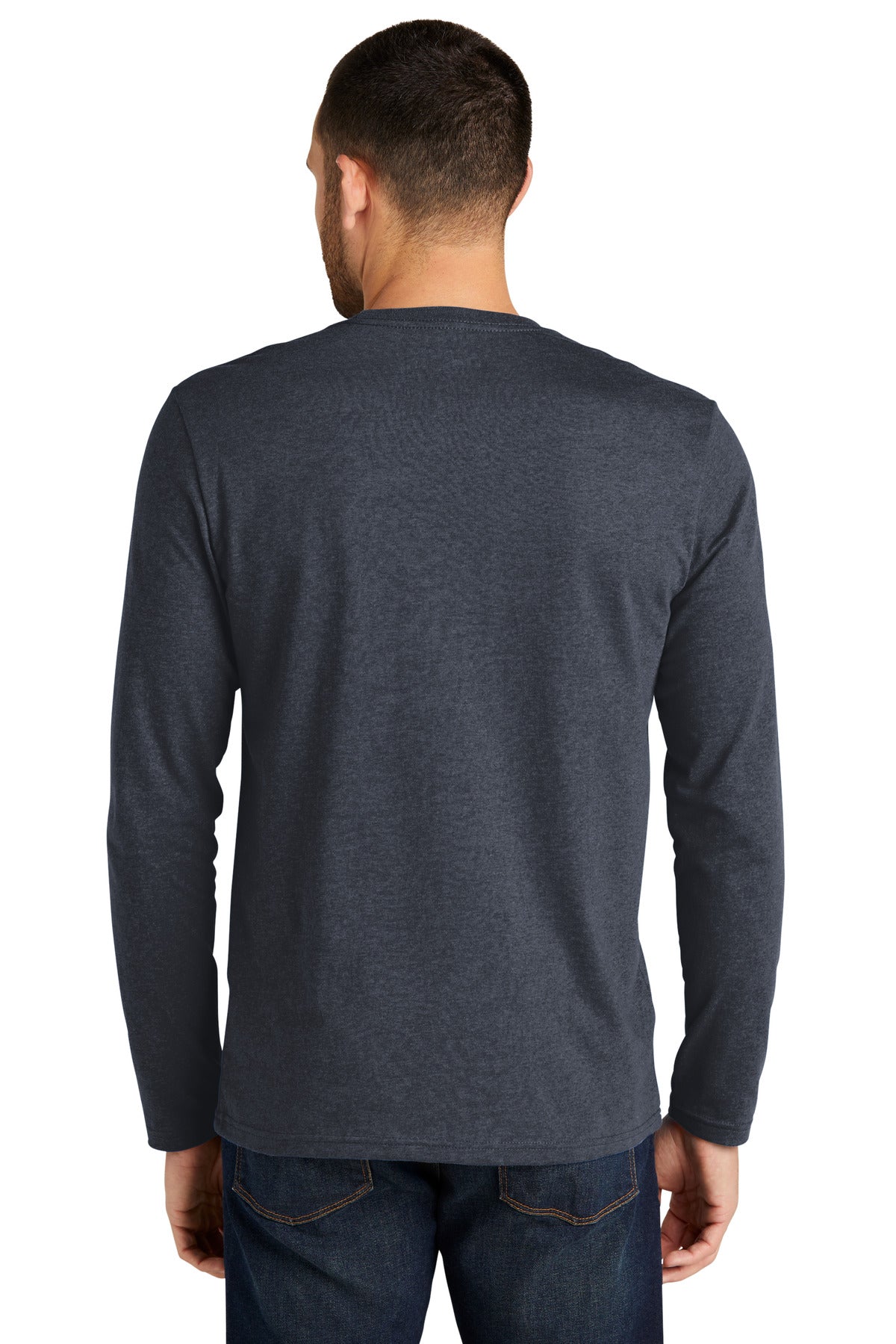 District Re-Tee Long Sleeve DT8003 - Heathered Navy - back