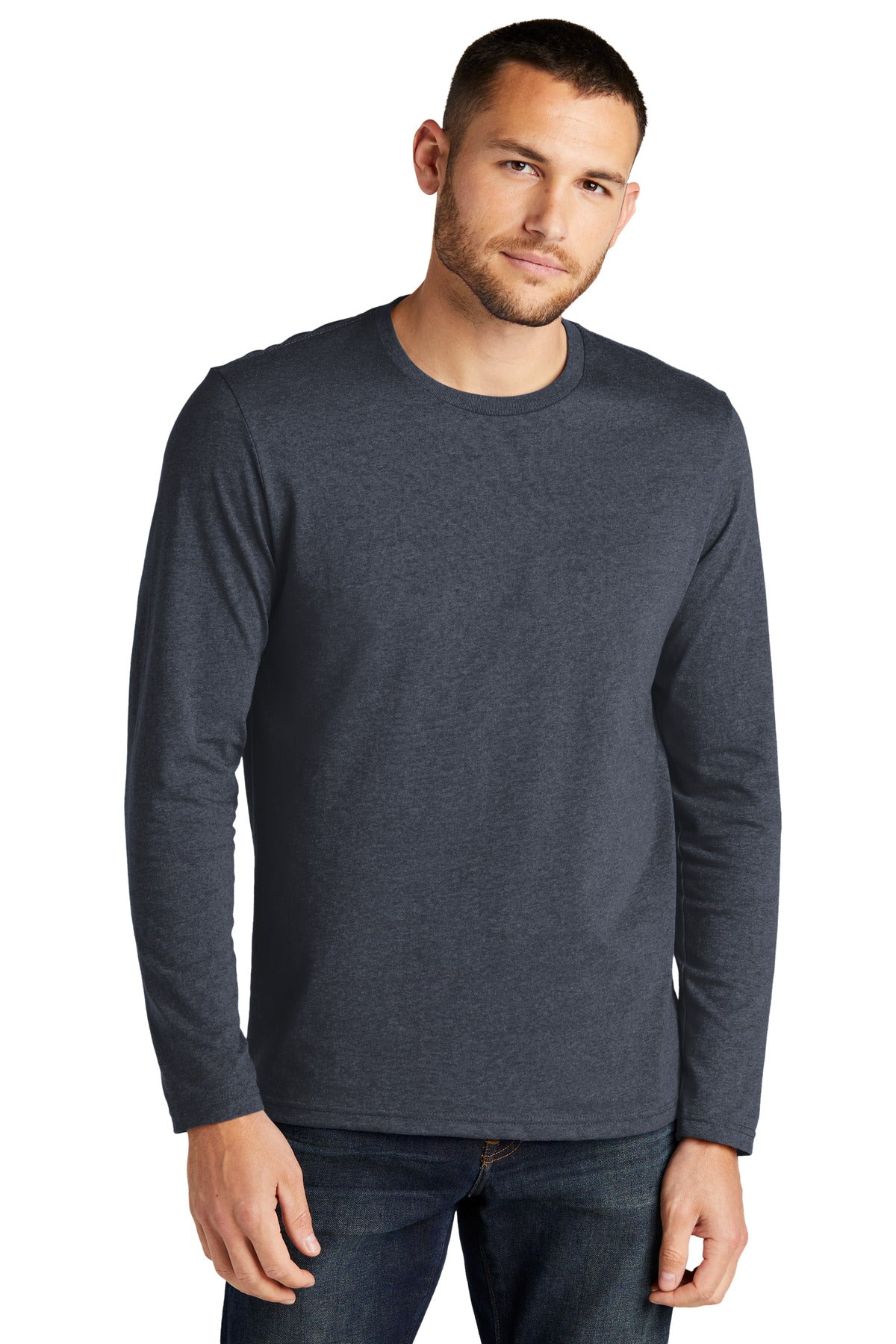 District Re-Tee Long Sleeve DT8003 - Heathered Navy - front