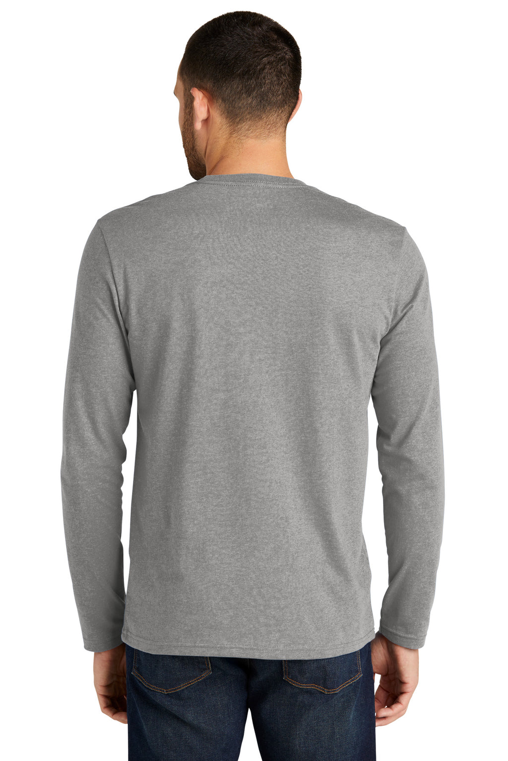 District Re-Tee Long Sleeve DT8003 - Light Heather Grey - back