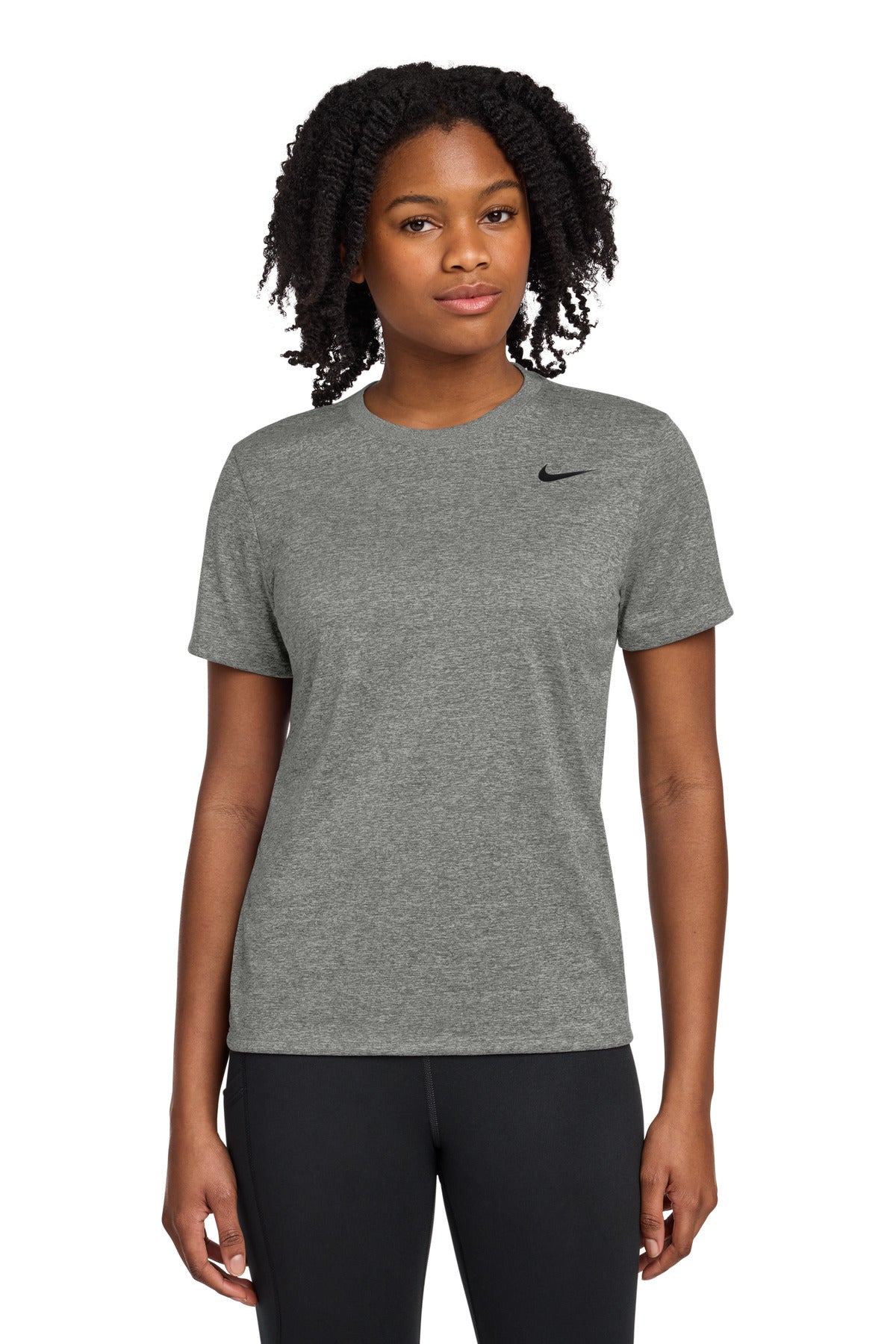 Nike Women's Team rLegend Tee DV7312 - Carbon Heather - front