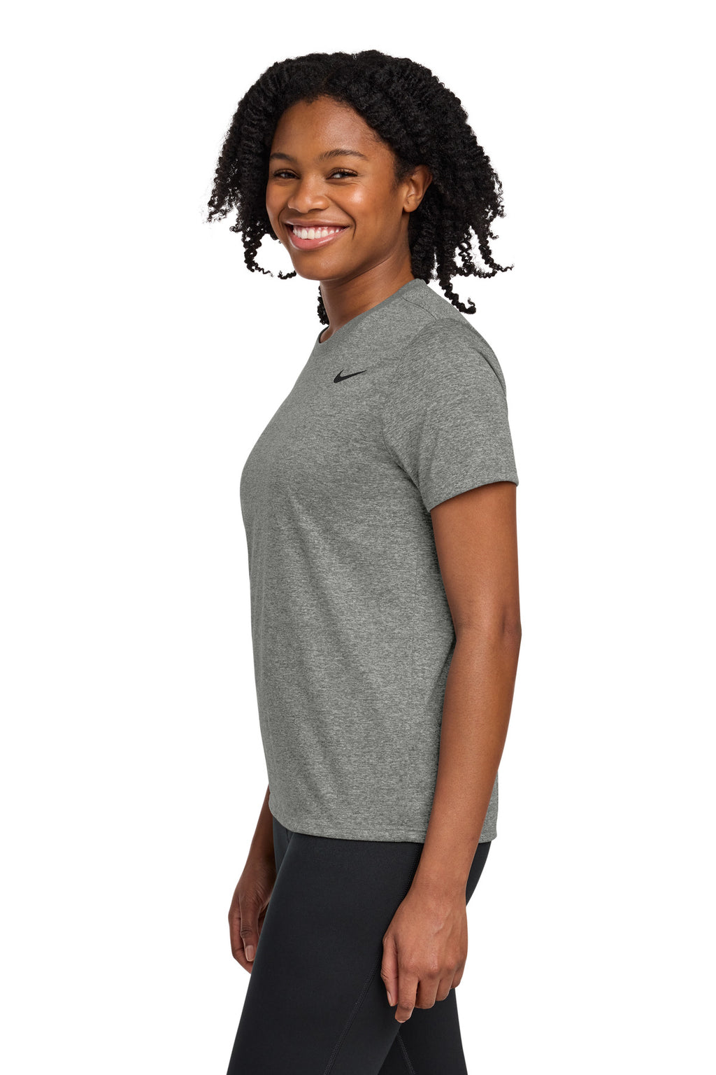 Nike Women's Team rLegend Tee DV7312 - Carbon Heather - side