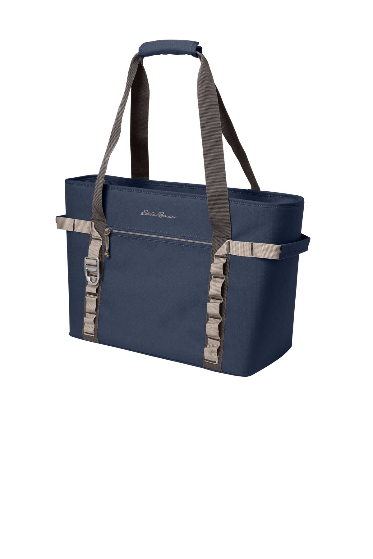 Eddie Bauer Max Cool Tote Cooler EB801 - River Blue Navy/ Chrome - front