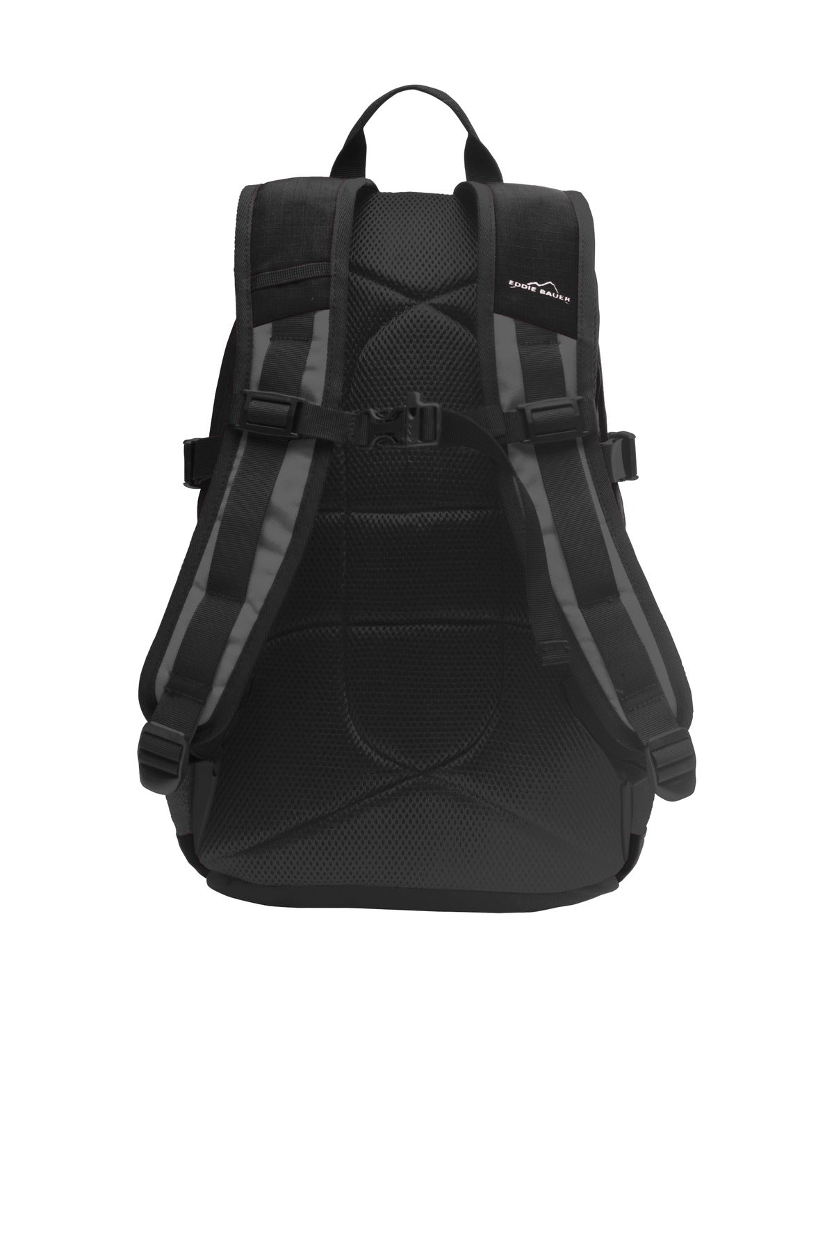 Eddie Bauer Ripstop Backpack. EB910 - Black/ Grey Steel - back